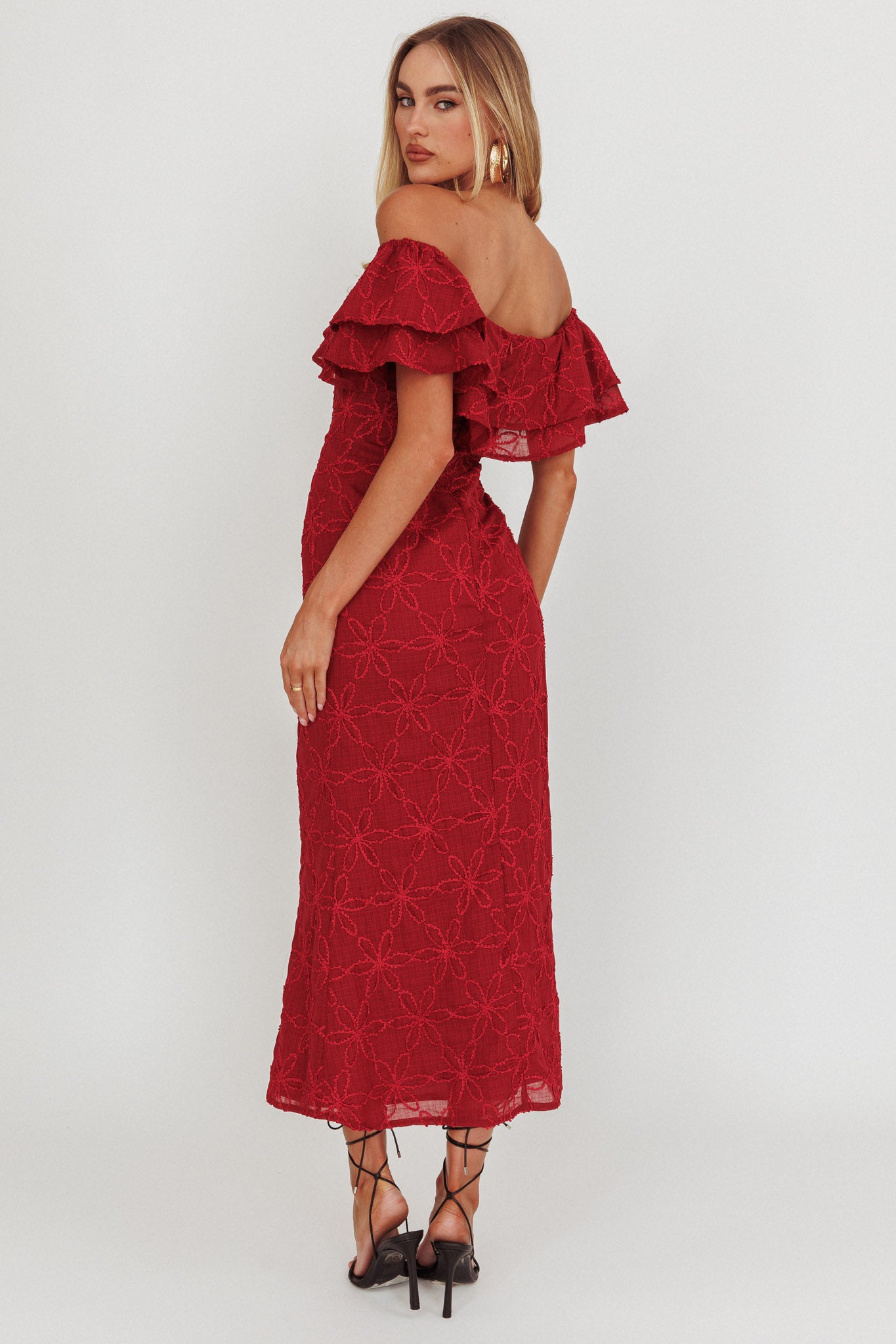 Beauty Within On-Off-Shoulder Maxi Dress Wine-Maymioy