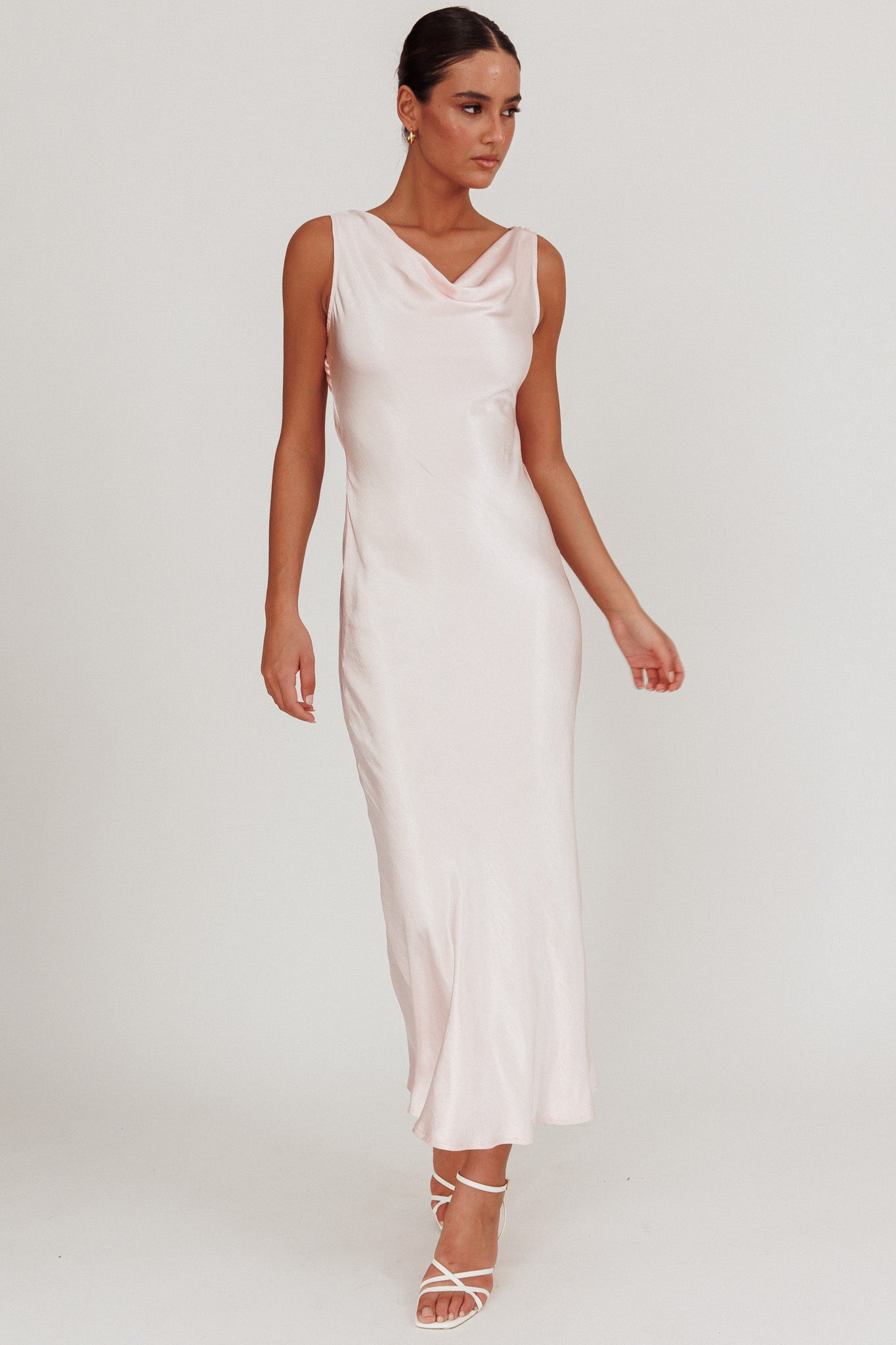 Take Care Backless Sash Maxi Dress Blush-Maymioy
