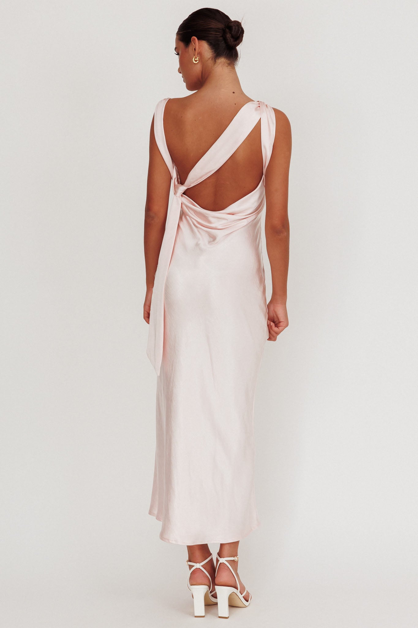Take Care Backless Sash Maxi Dress Blush-Maymioy