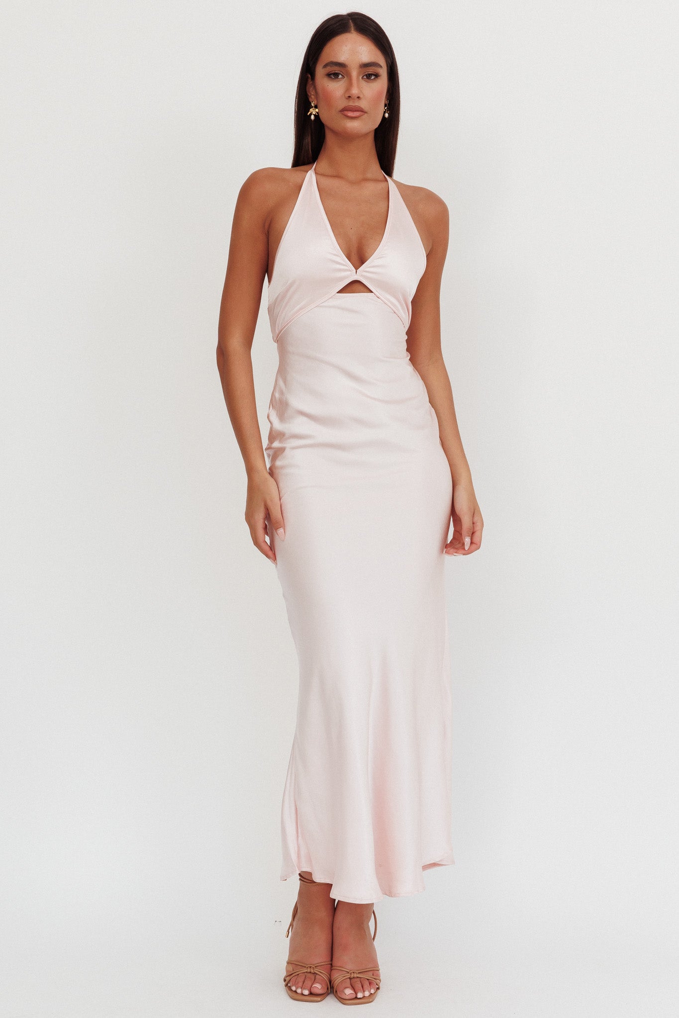 Jassinta Keyhole Bust Maxi Dress Pink-Maymioy