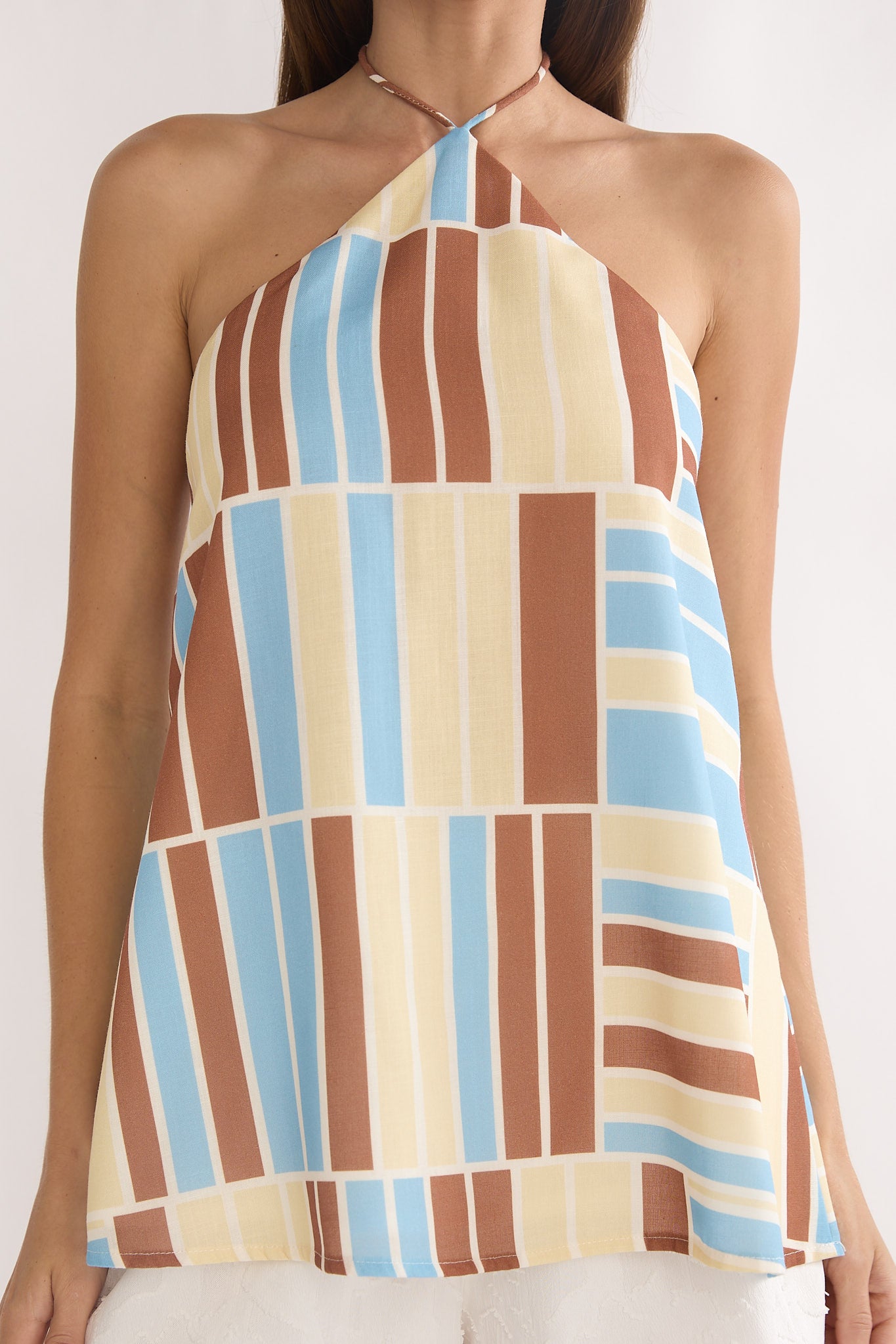 Chichi Halter Top Print Butter-Maymioy