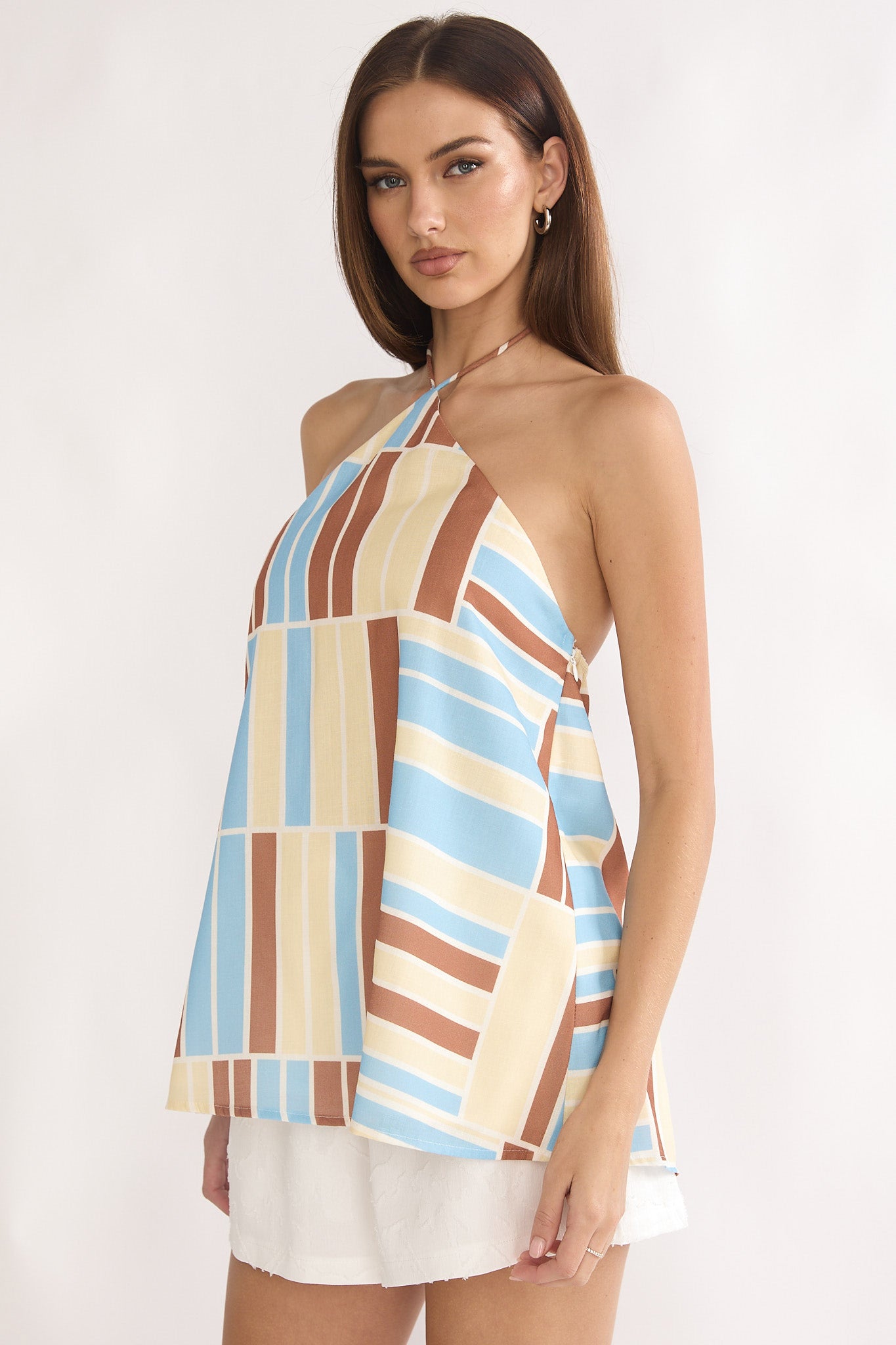 Chichi Halter Top Print Butter-Maymioy