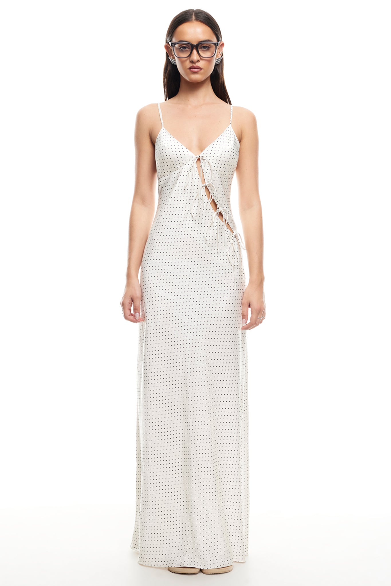LIONESS About A Girl Maxi Dress Porcelain Polka-Maymioy