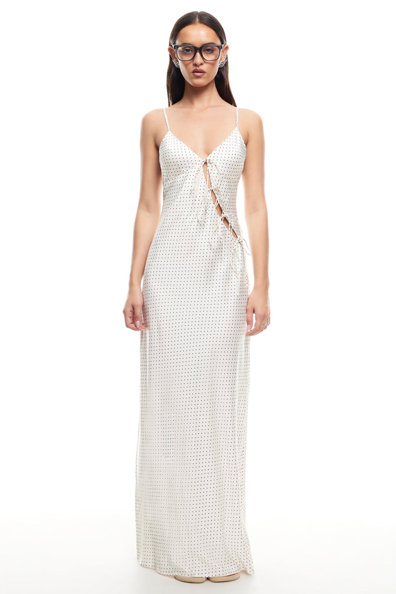LIONESS About A Girl Maxi Dress Porcelain Polka-Maymioy