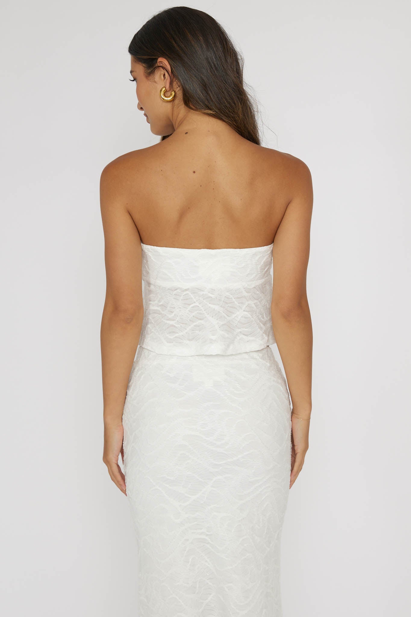 Chat Me Up Embellished Strapless Top White-Maymioy