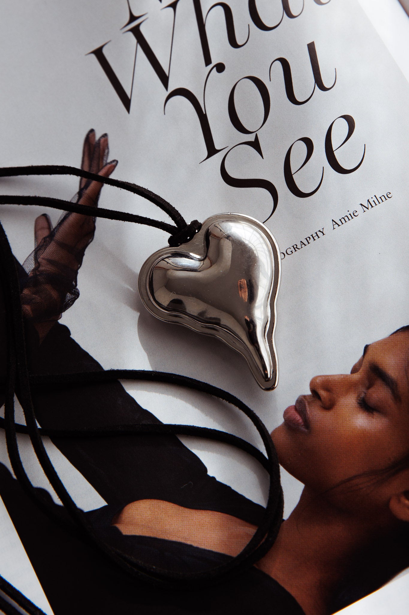 Corazon Heart Pendant Choker Silver-Maymioy