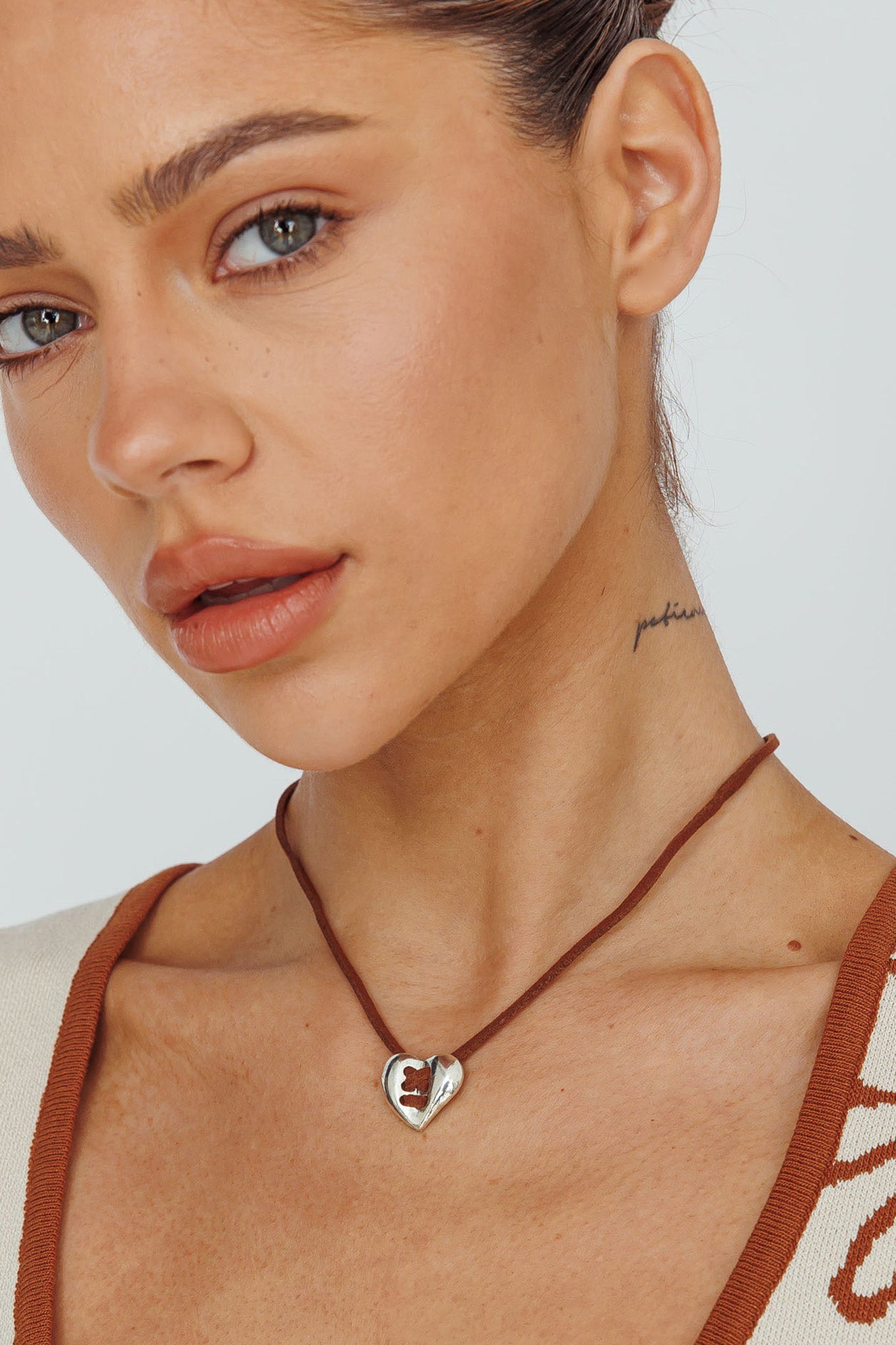 Daily Heart Pendant Necklace Silver-Maymioy