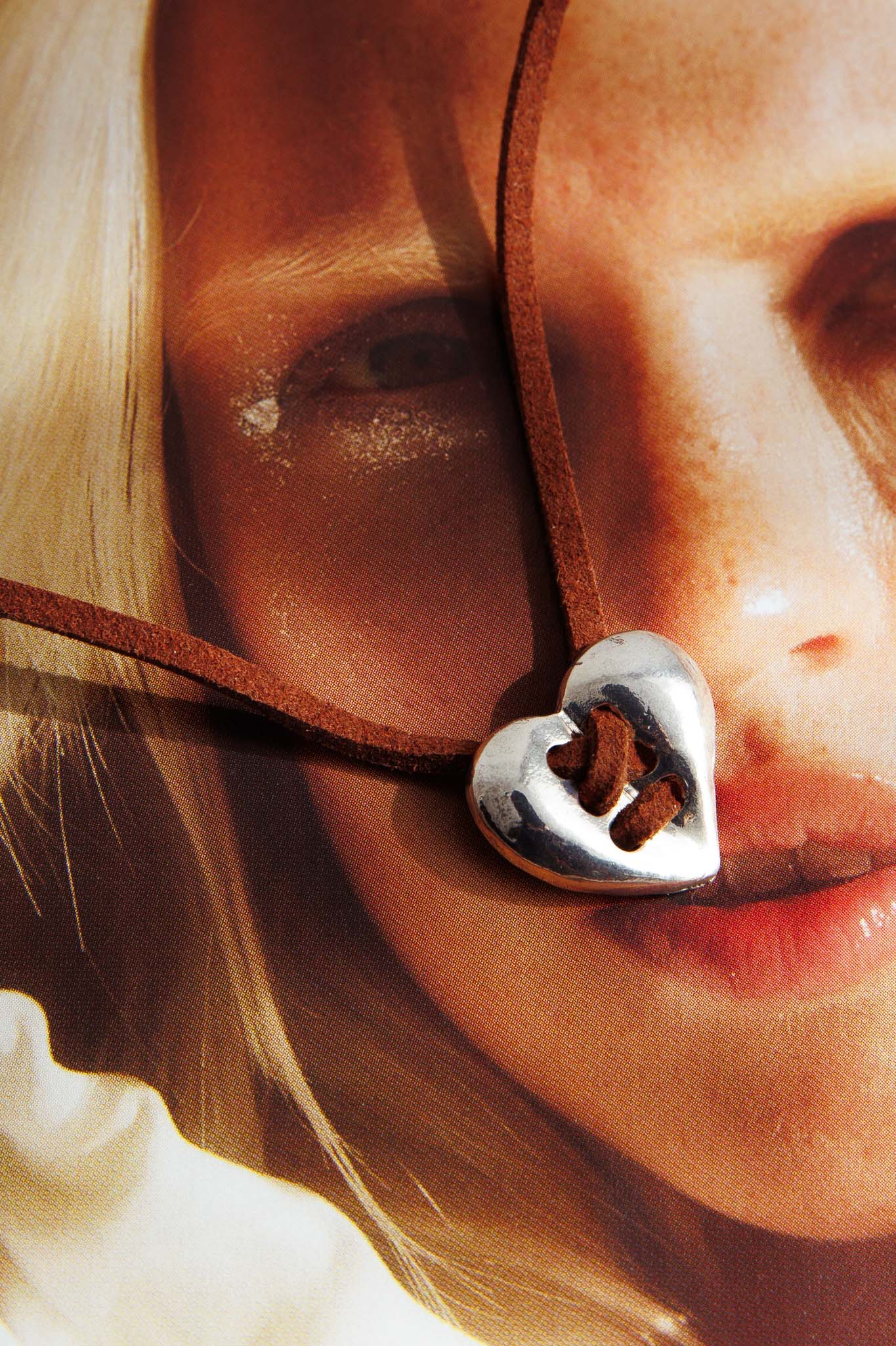 Daily Heart Pendant Necklace Silver-Maymioy