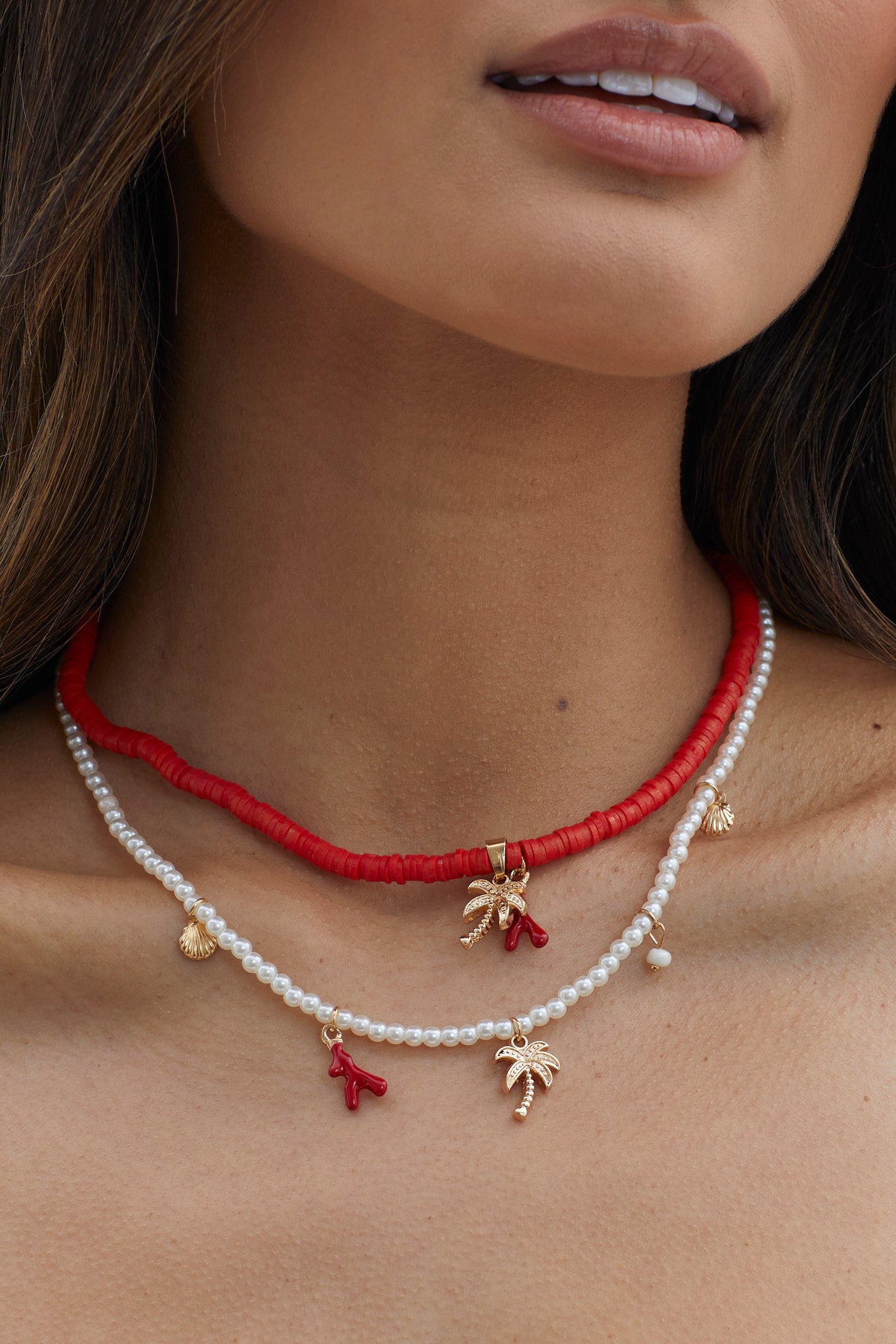Tahiti Sunset Pearl Beach Necklace Gold-Maymioy