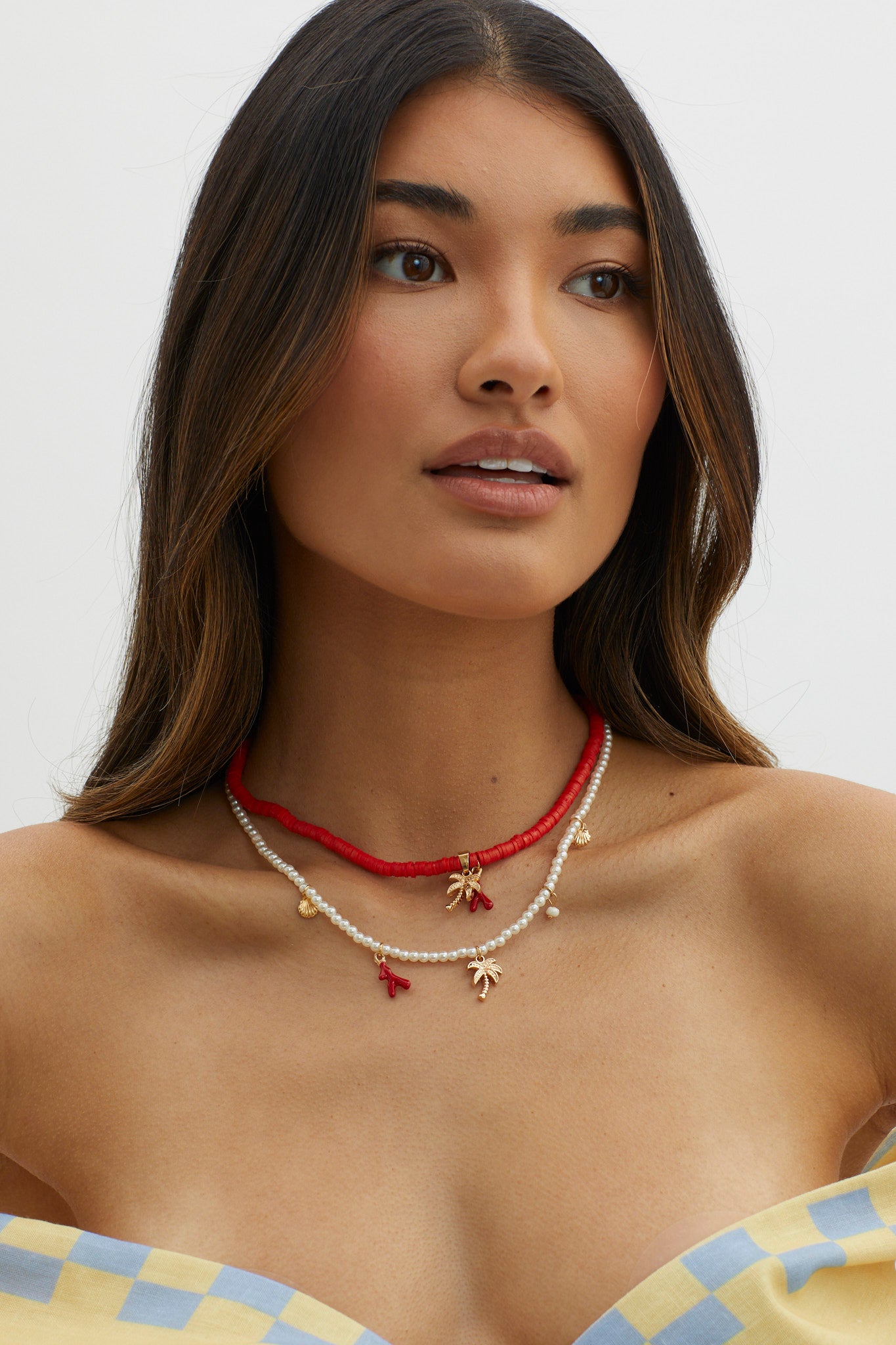 Tahiti Sunset Pearl Beach Necklace Gold-Maymioy
