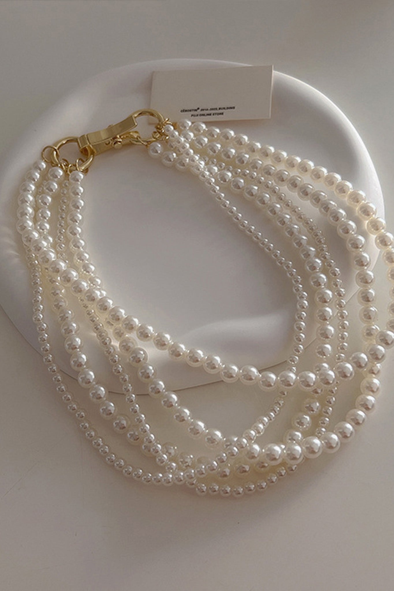 Giselle Pearl Necklace Gold-Maymioy