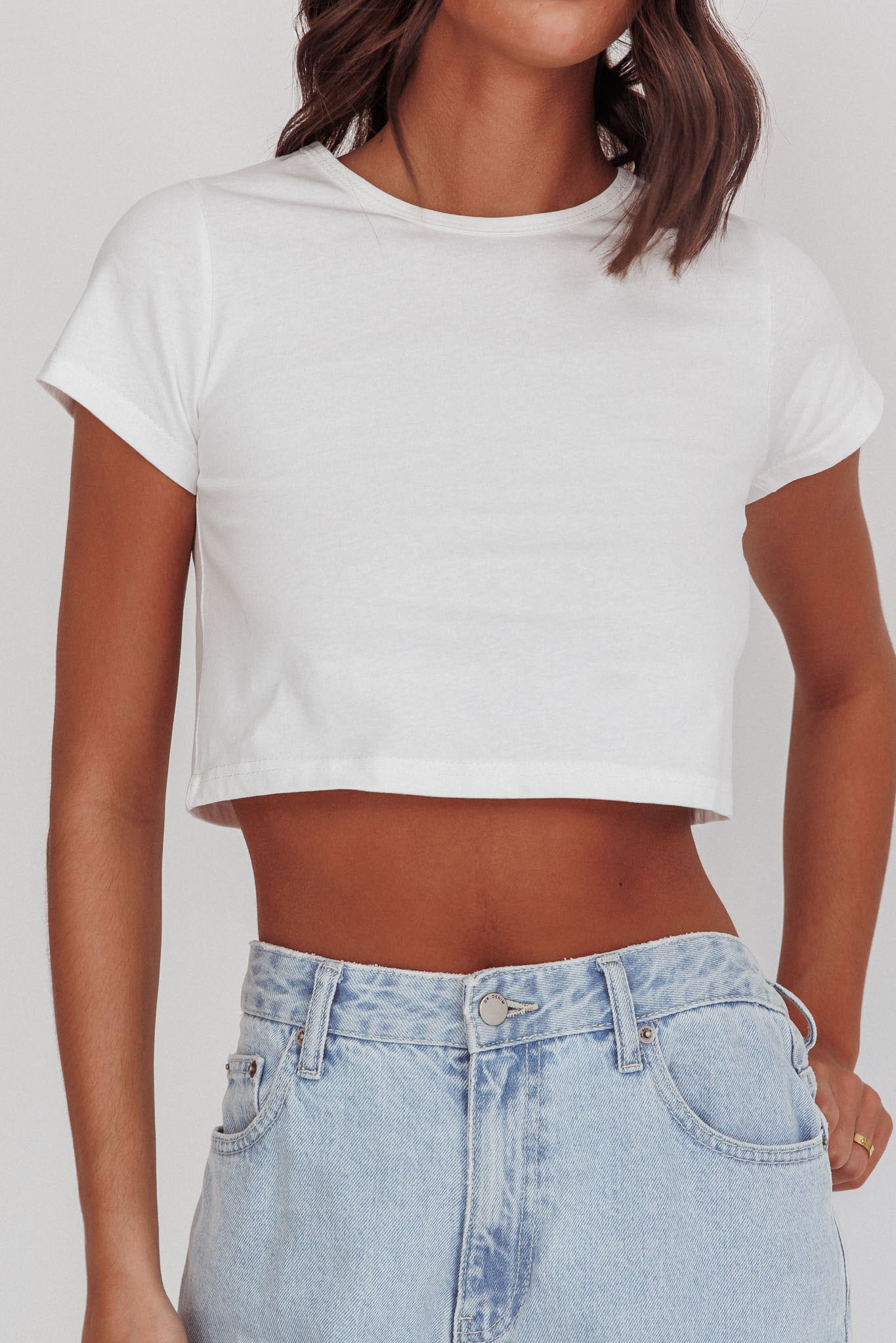 Olly Cropped Baby Tee White-Maymioy