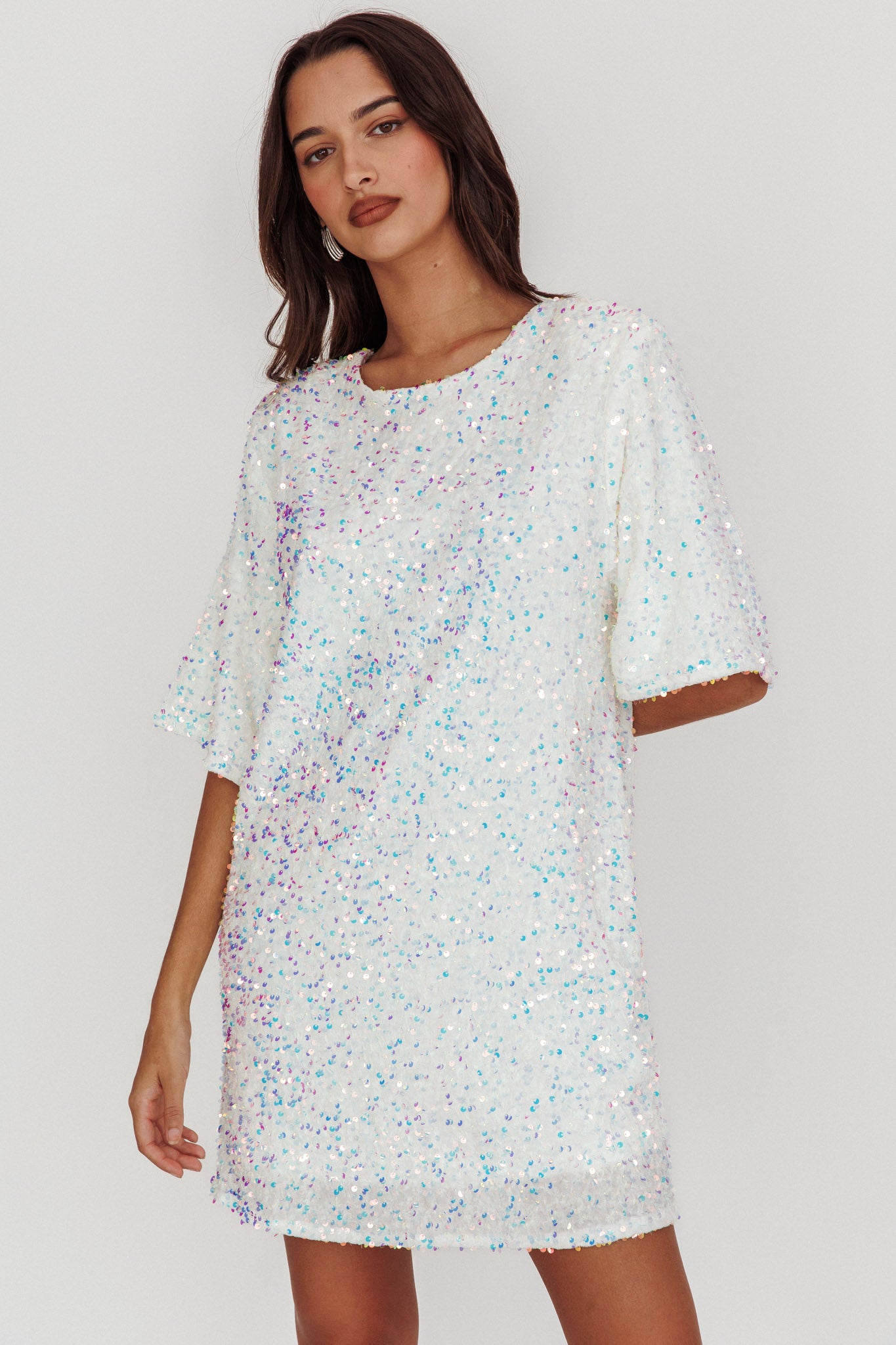 Miramar Backless Sequin Dress White-Maymioy