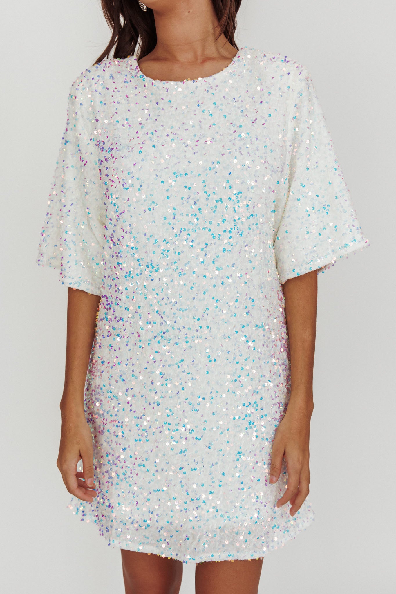 Miramar Backless Sequin Dress White-Maymioy