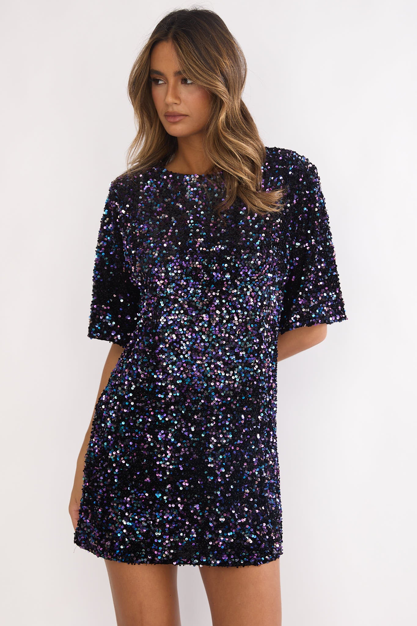 Miramar Backless Sequin Dress Black Multi-Maymioy