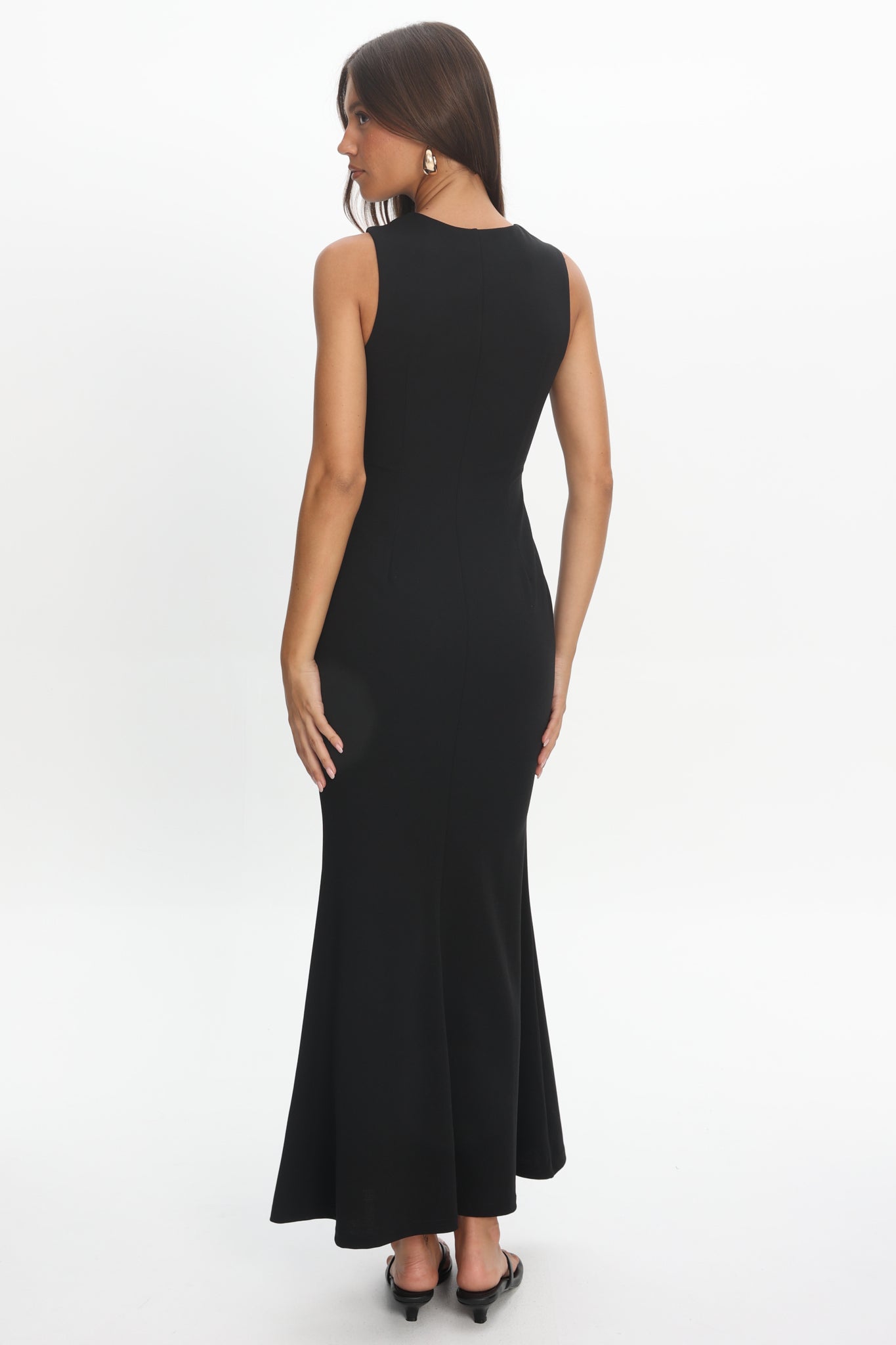 Capucine Key Hole Bust Maxi Dress Black-Maymioy