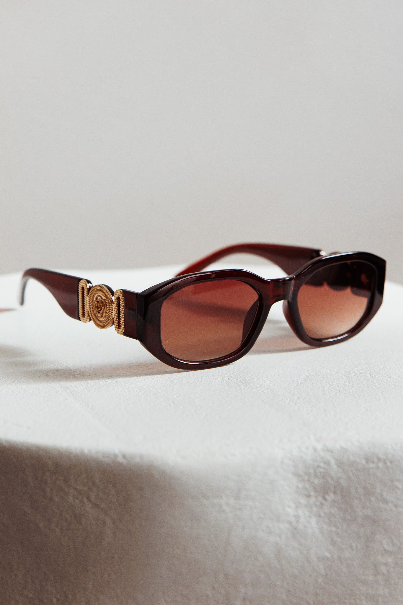 Heartfelt Square Sunglasses Brown-Maymioy