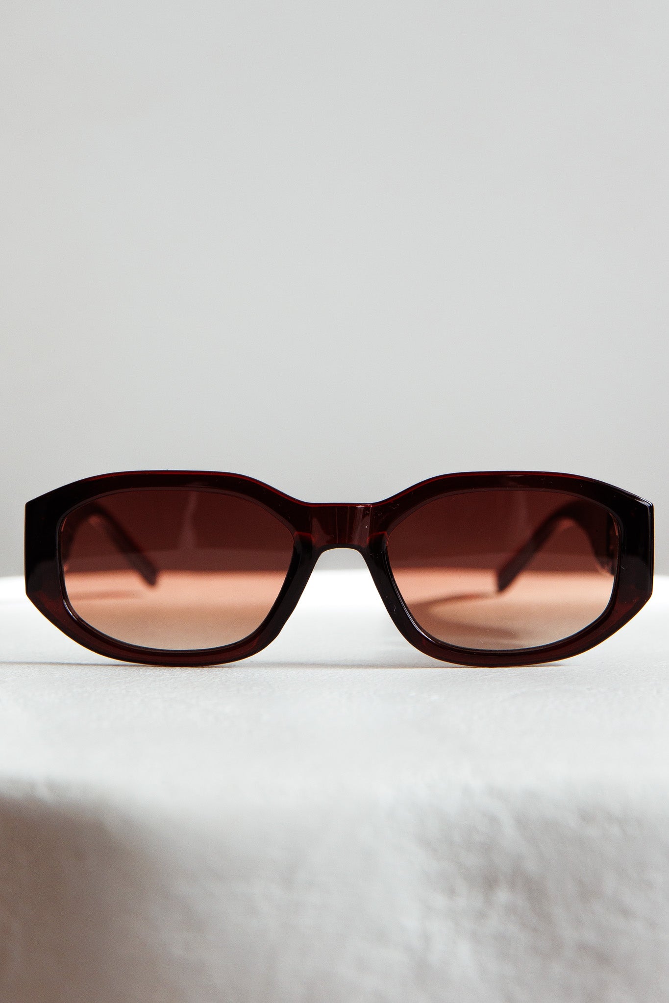 Heartfelt Square Sunglasses Brown-Maymioy