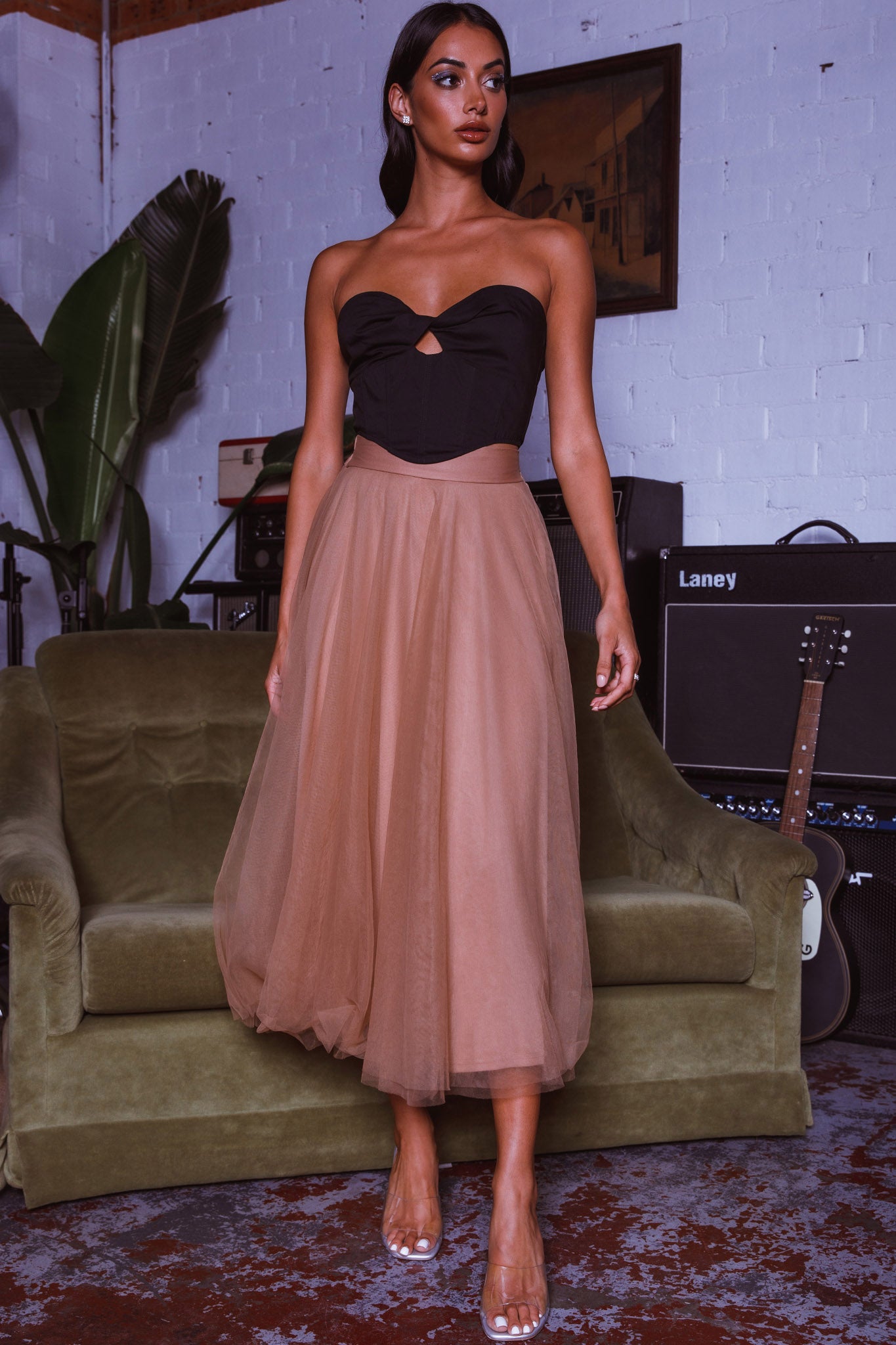 Think Twice Strapless Twist Top Black-Maymioy