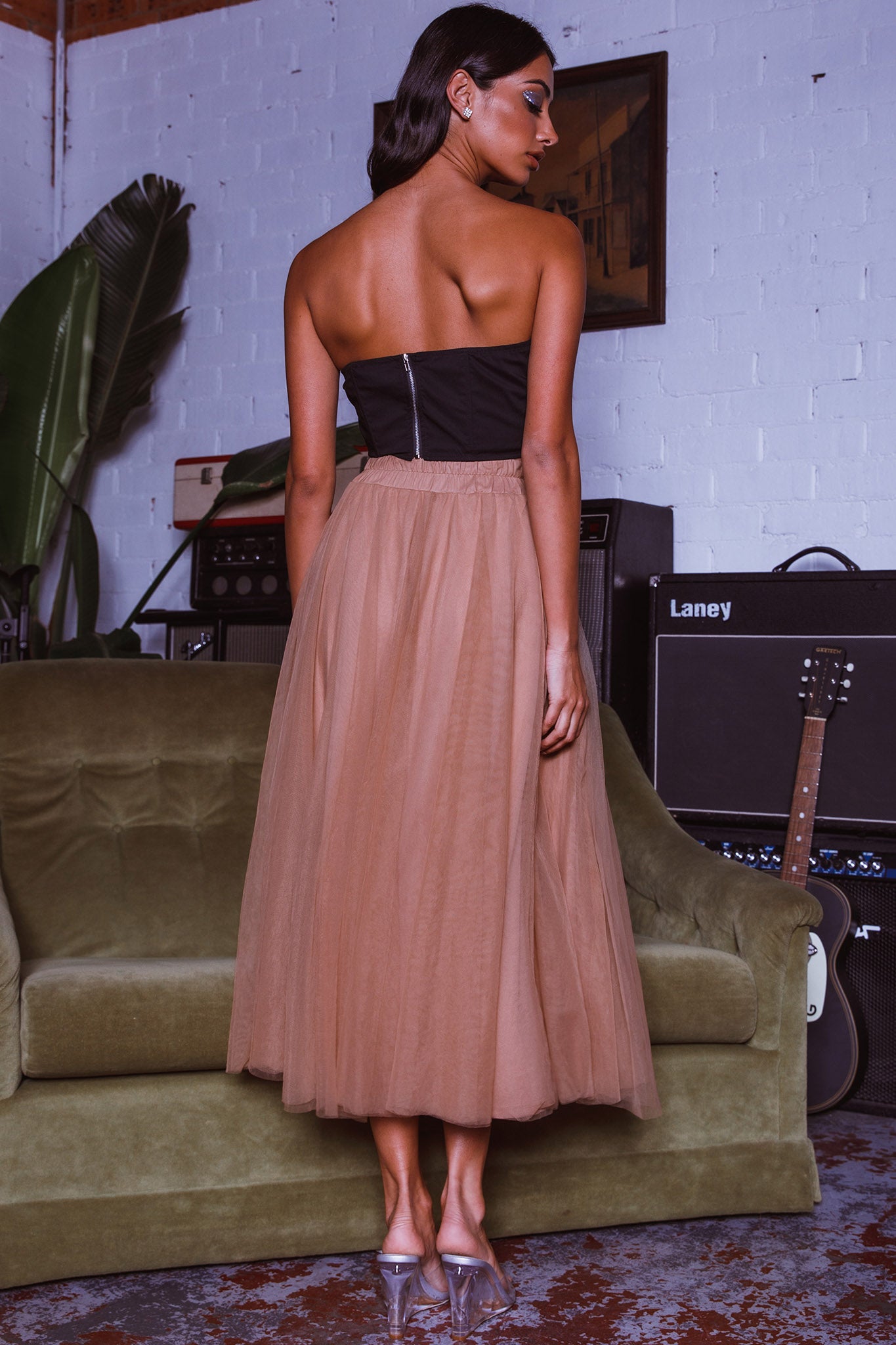 Think Twice Strapless Twist Top Black-Maymioy