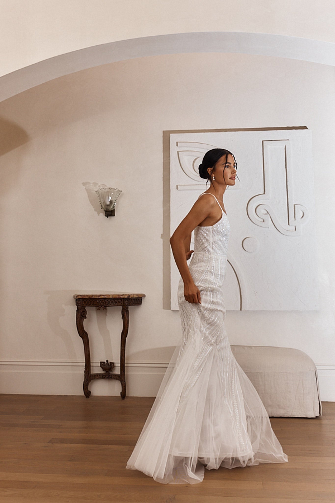 Eternal Love Sequin Godet Hem Maxi Dress White-Maymioy