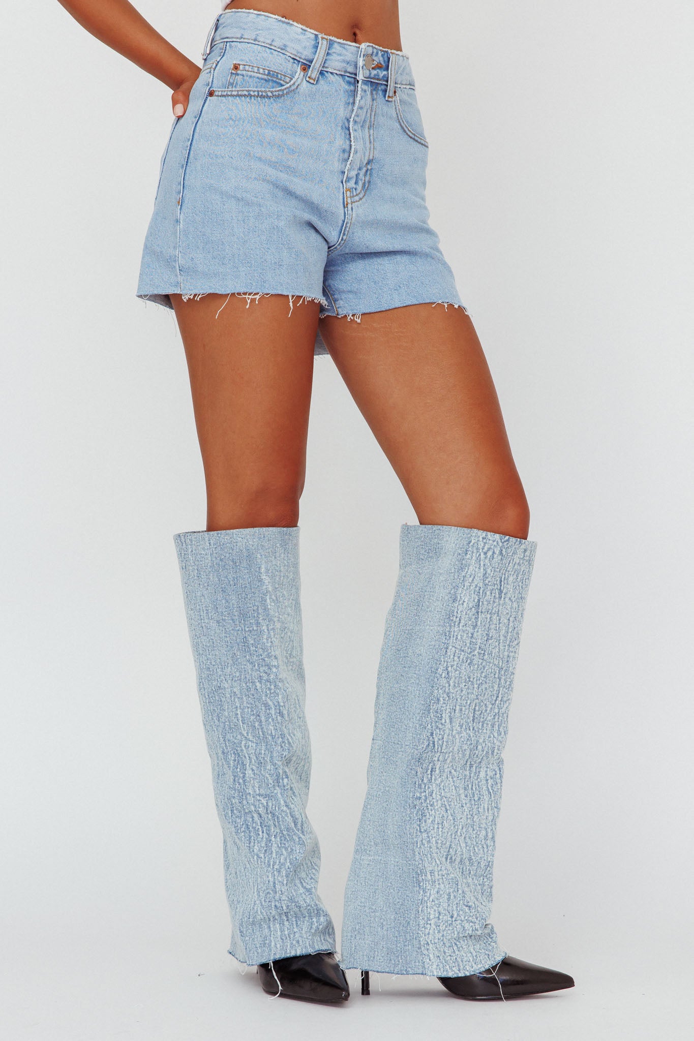 AZALEA WANG Appealing-Denim Stiletto Boot-Maymioy