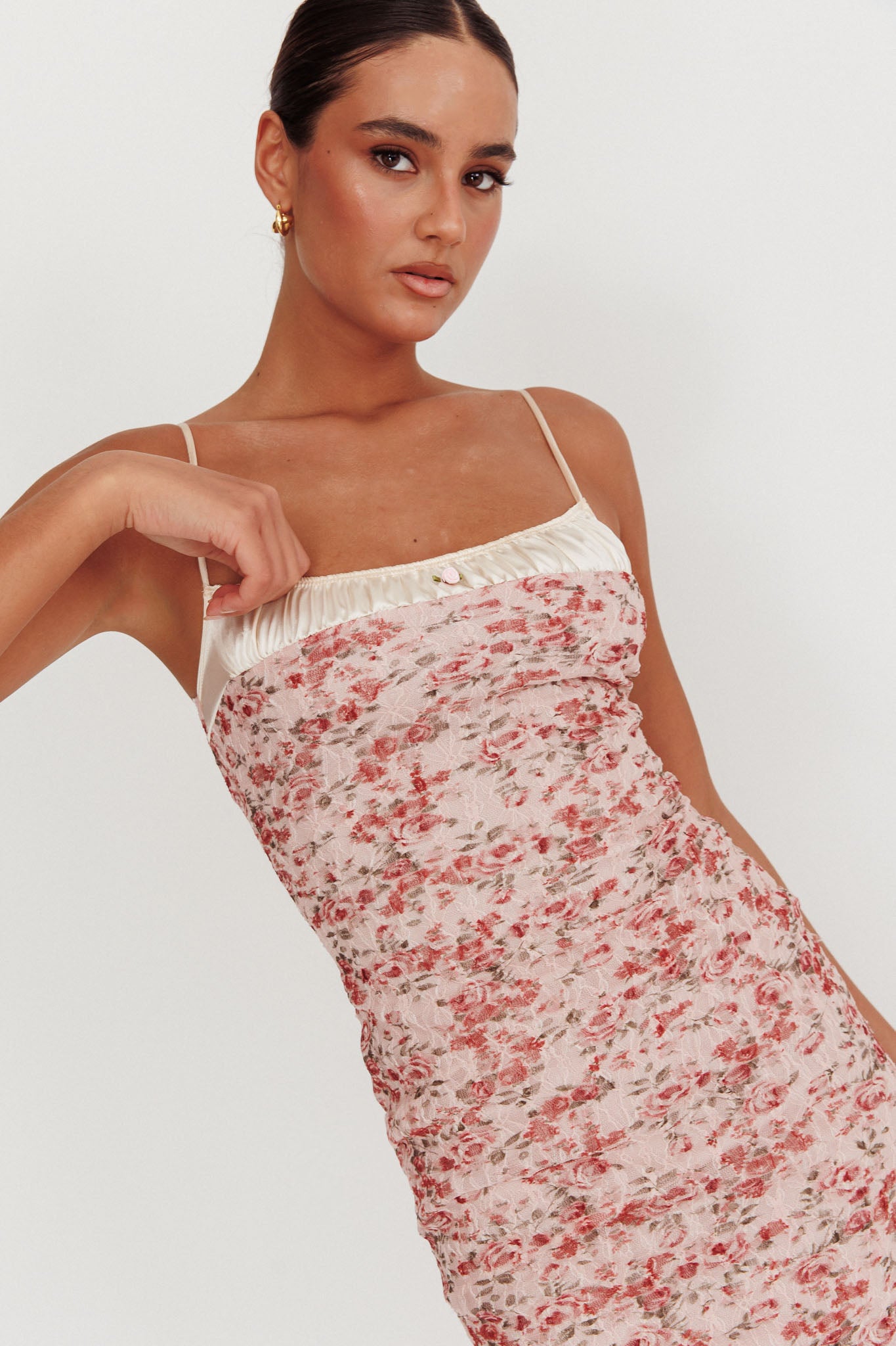 I'm Blushing Floral Lace Maxi Dress Rose-Maymioy