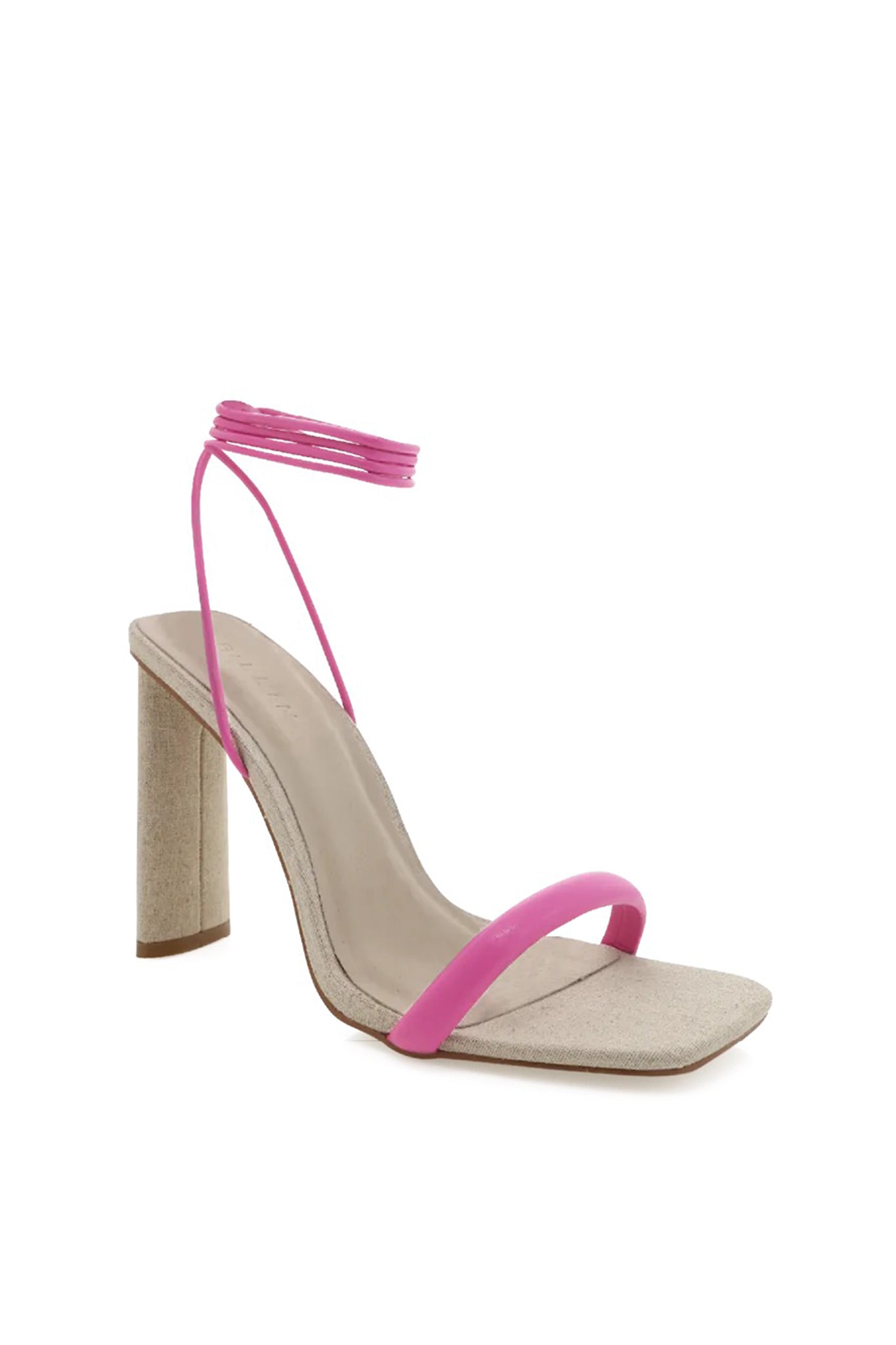 BiLLiNi Payson High Block Heel Linen Pink-Maymioy