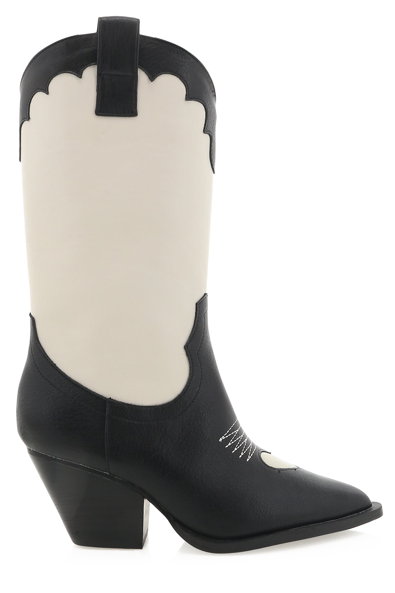 BiLLiNi Adaline Western Boots Black/Ivory-Maymioy
