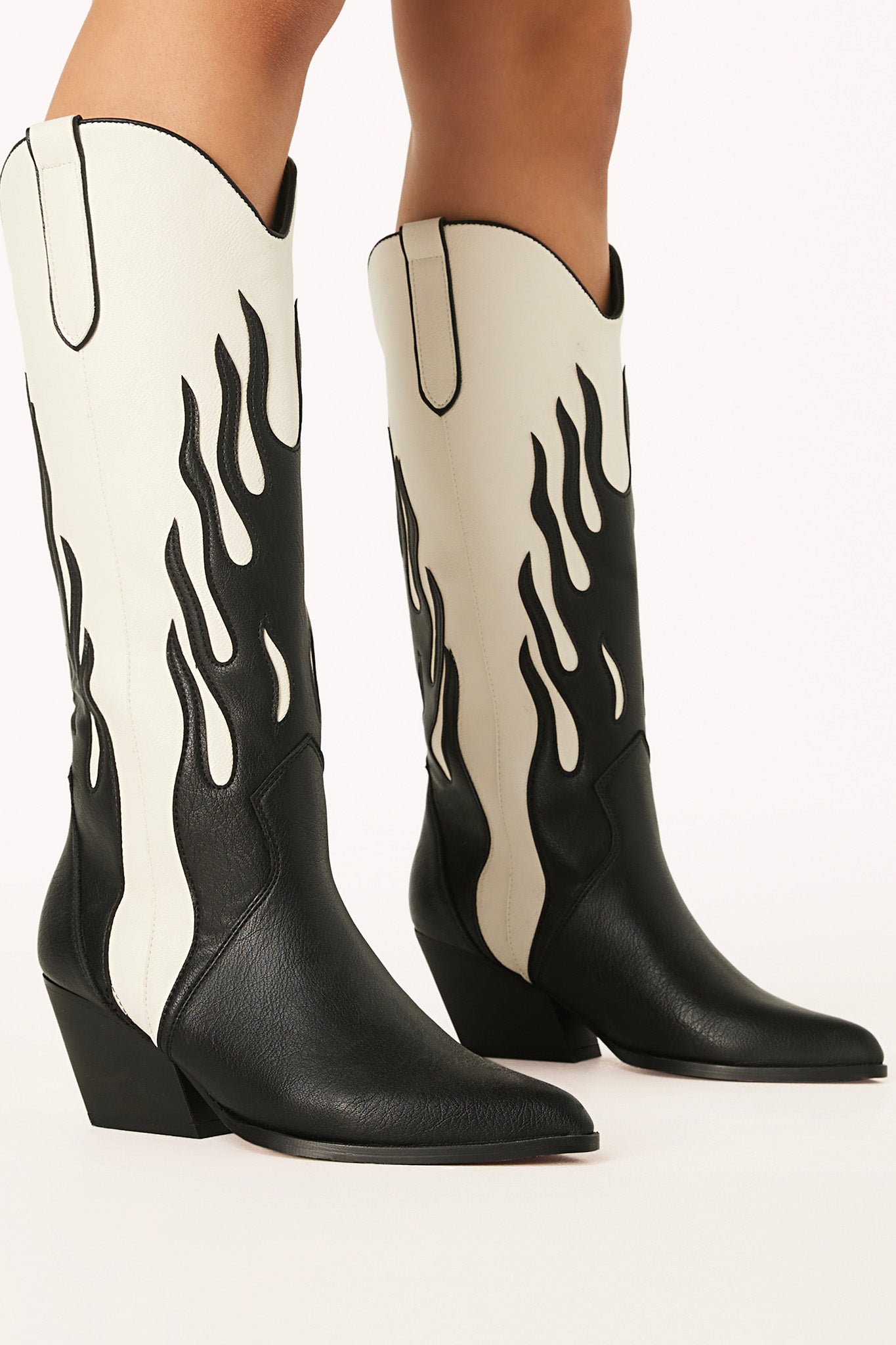 BiLLiNi Zarina Western Boots Black/Ivory-Maymioy