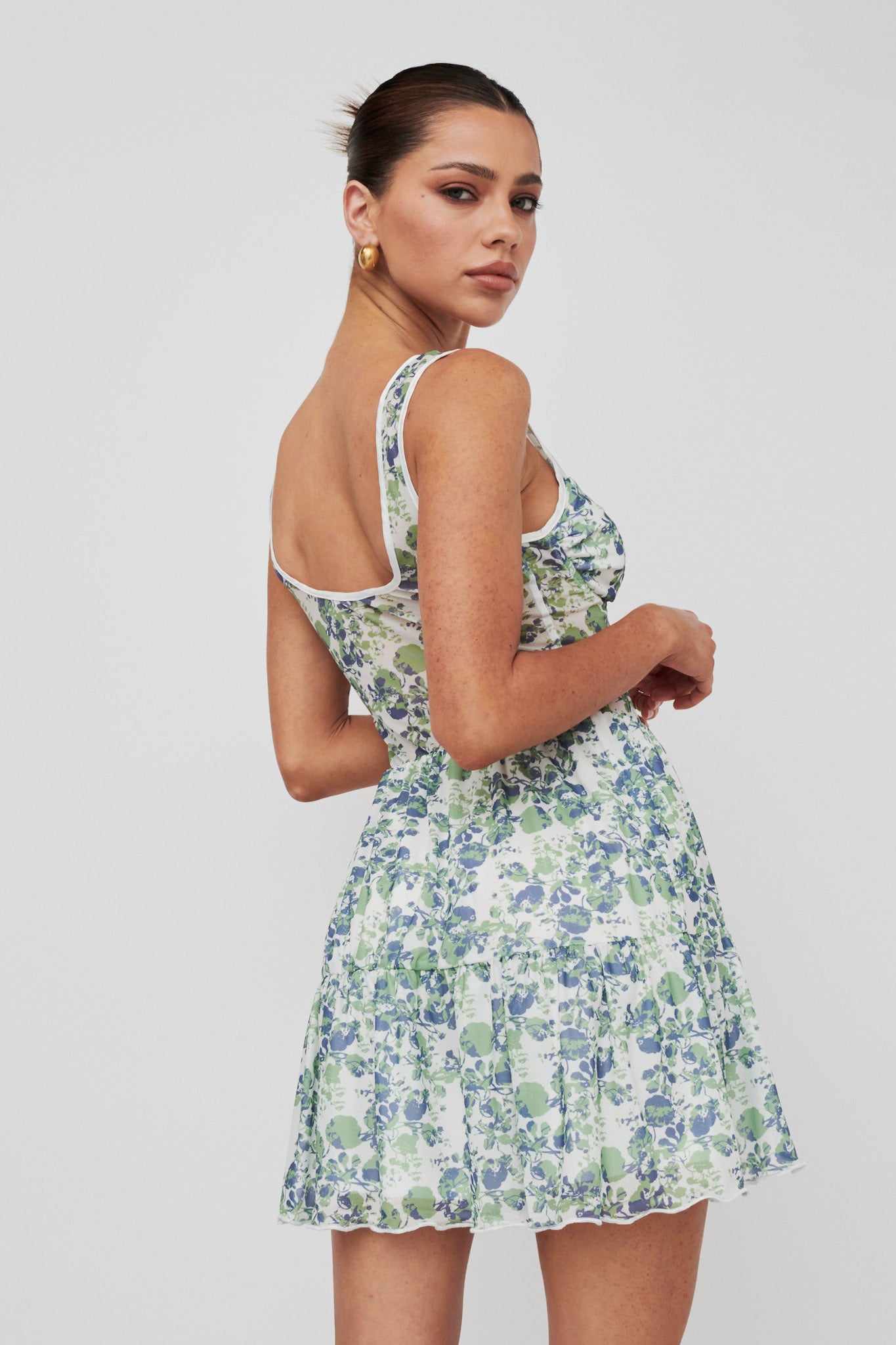 Sweet Nostalgia Laced Bodice Mini Dress Off-White-Maymioy