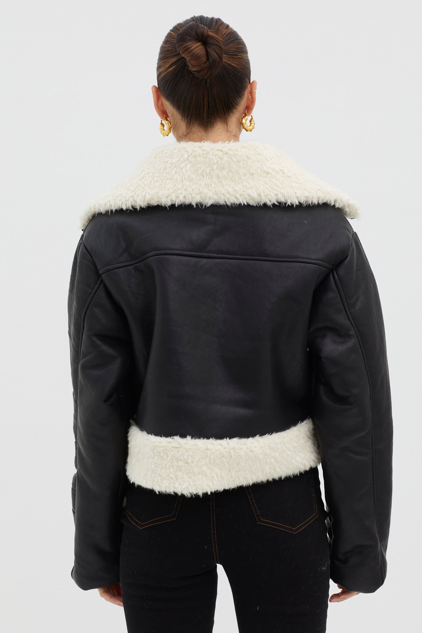 Camden Sherpa Trim Zip Jacket Black-Maymioy