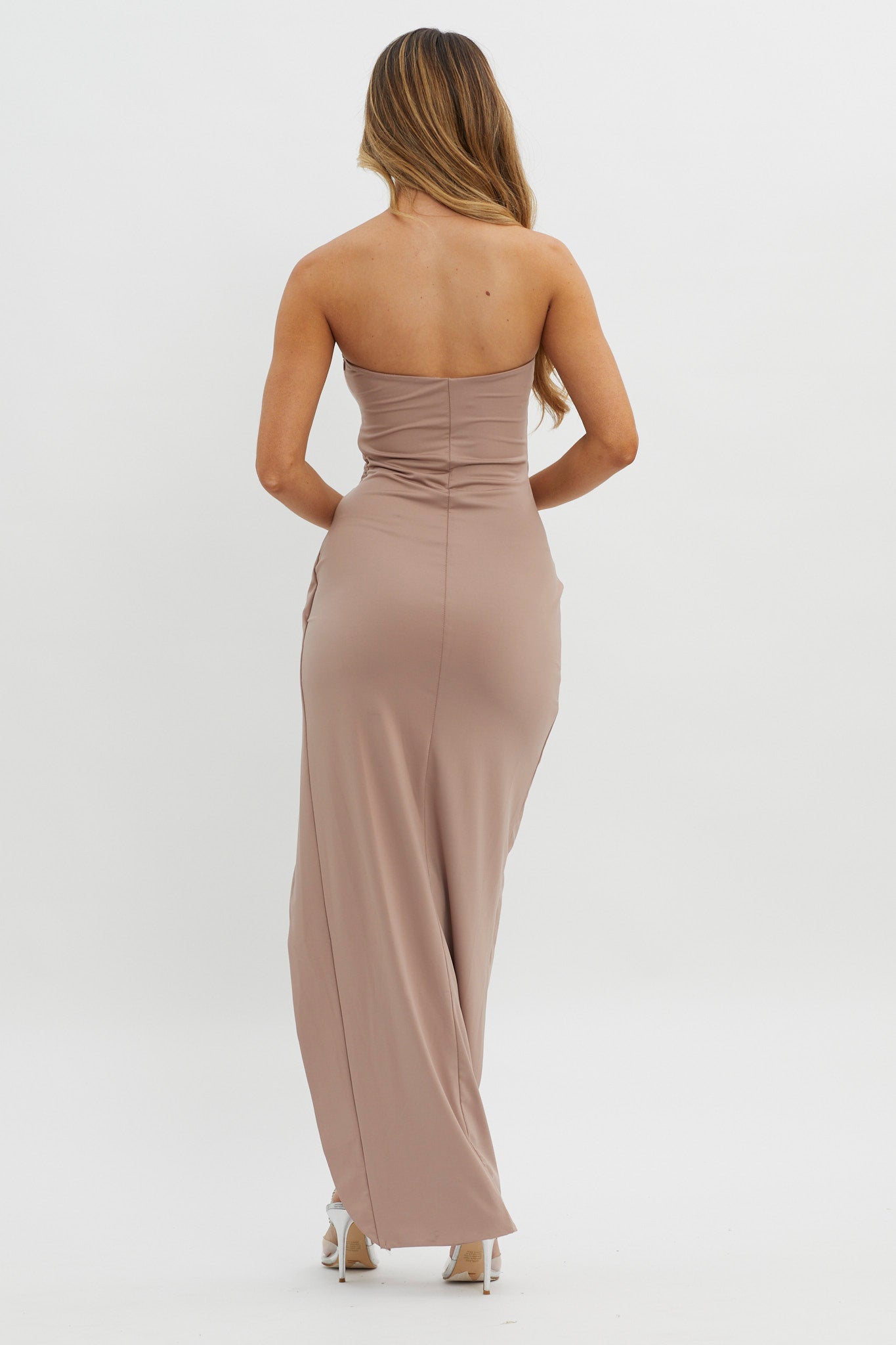 Evette Strapless Split Maxi Dress Tawny-Maymioy