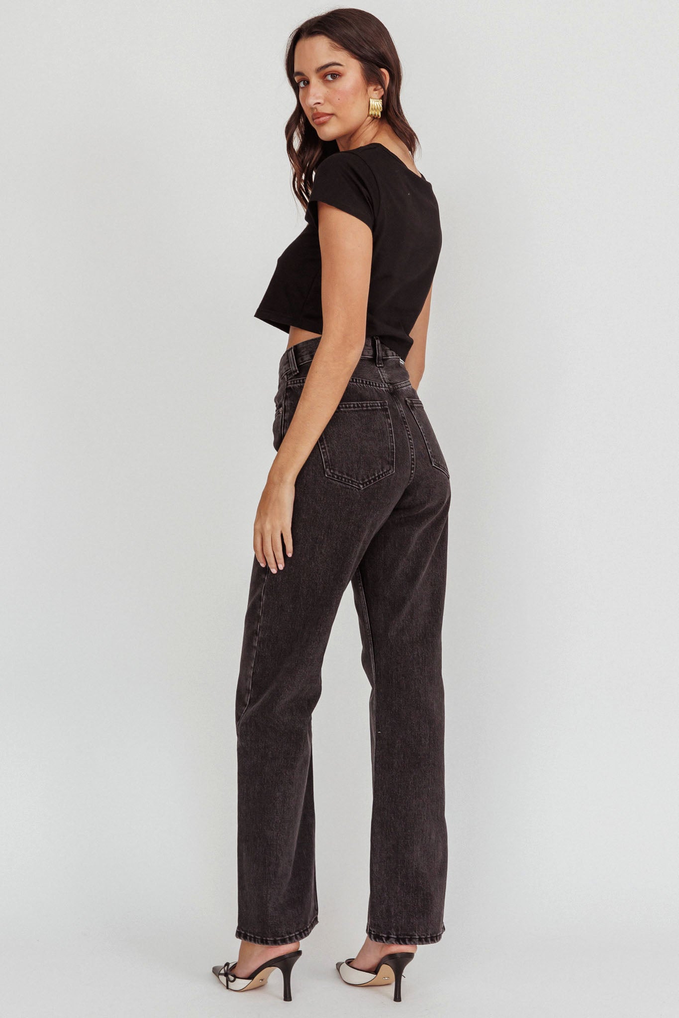 DR DENIM Echo Straight Jeans Retro Black-Maymioy