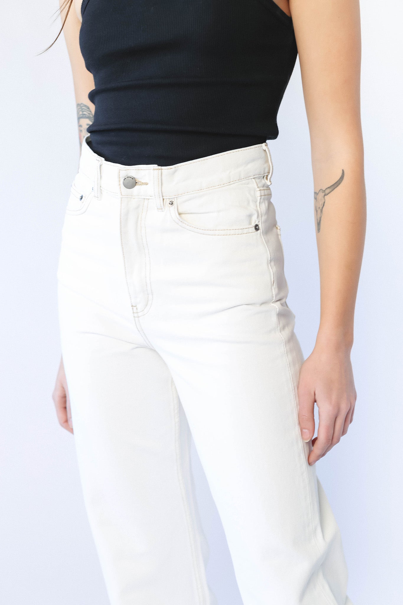 DR DENIM Echo Jeans Light Ecru-Maymioy