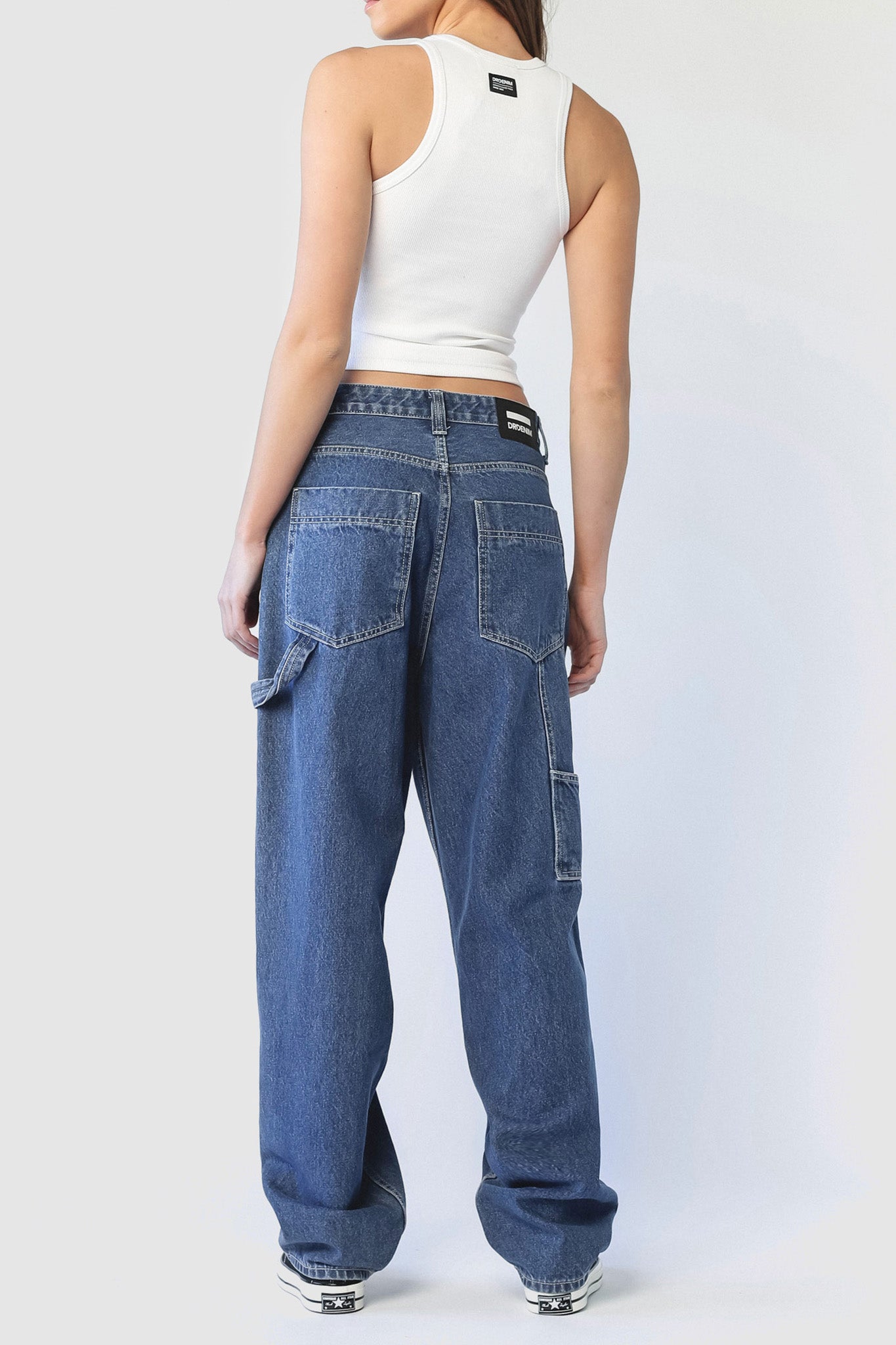 DR DENIM Faye Worker Pebble Mid Stone-Maymioy