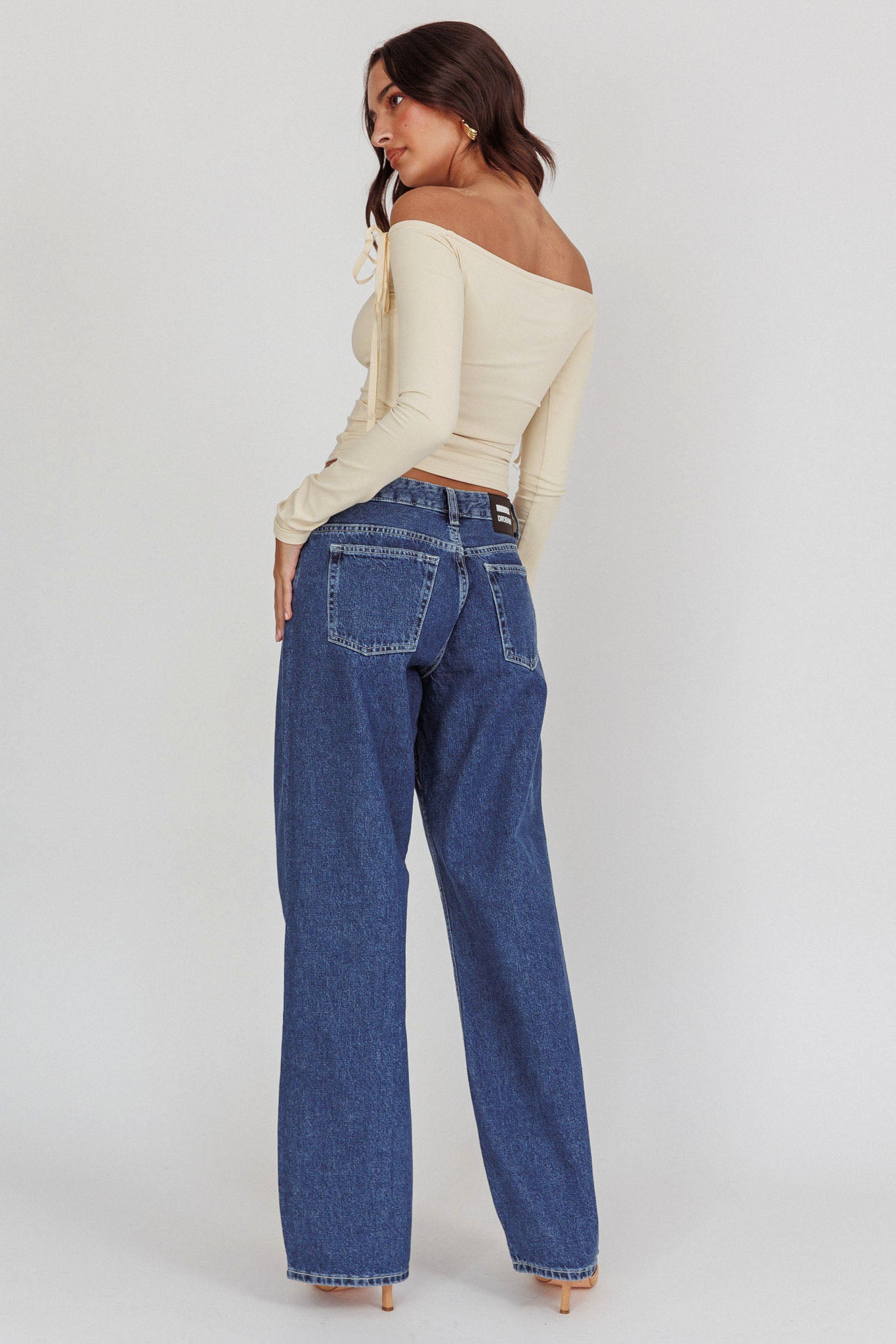 DR DENIM Hill Low Jeans Pebble Mid Stone-Maymioy