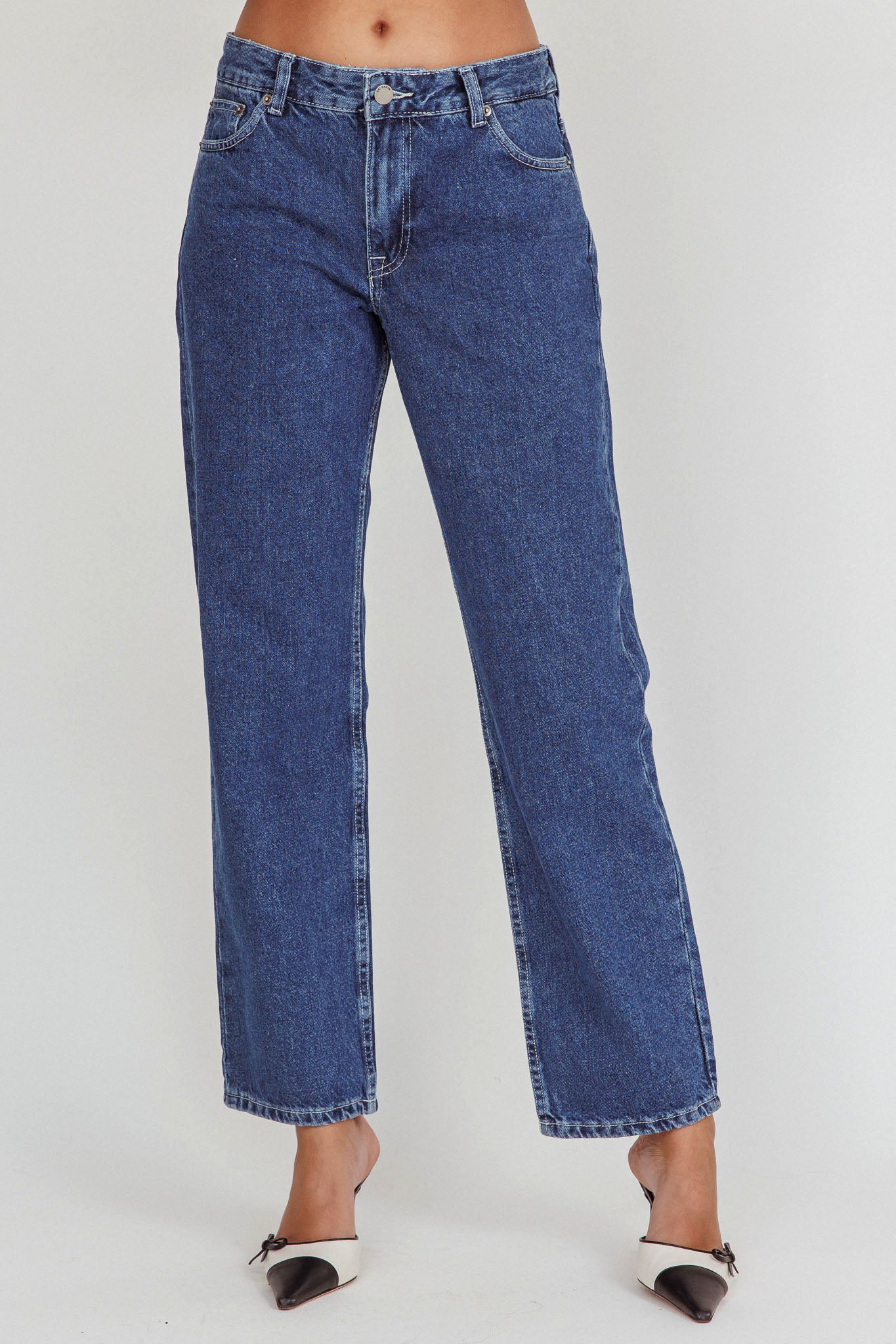 DR DENIM Arch Straight Jeans Pebble Mid Stone-Maymioy