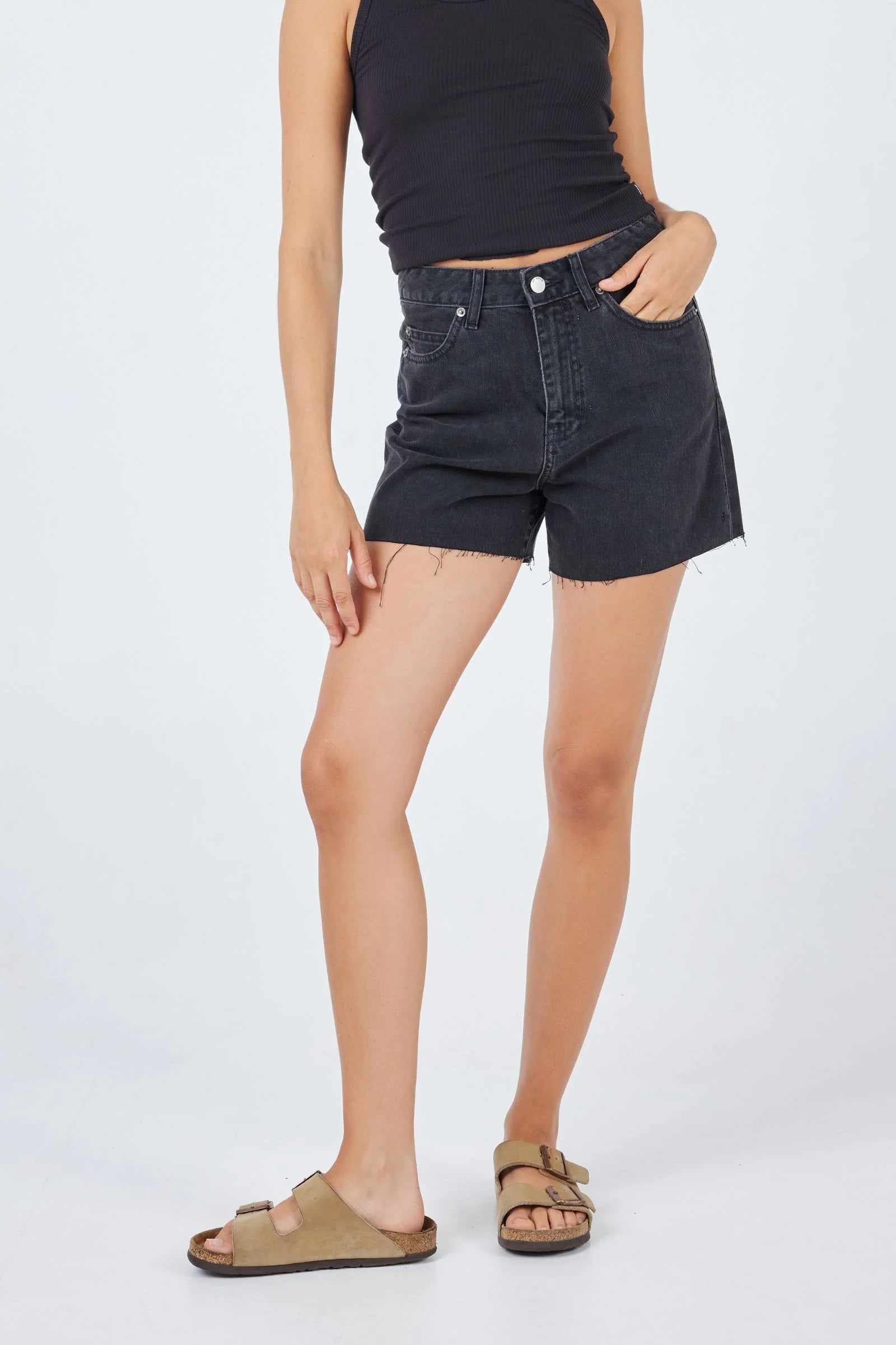 DR DENIM Nora Shorts Black-Maymioy