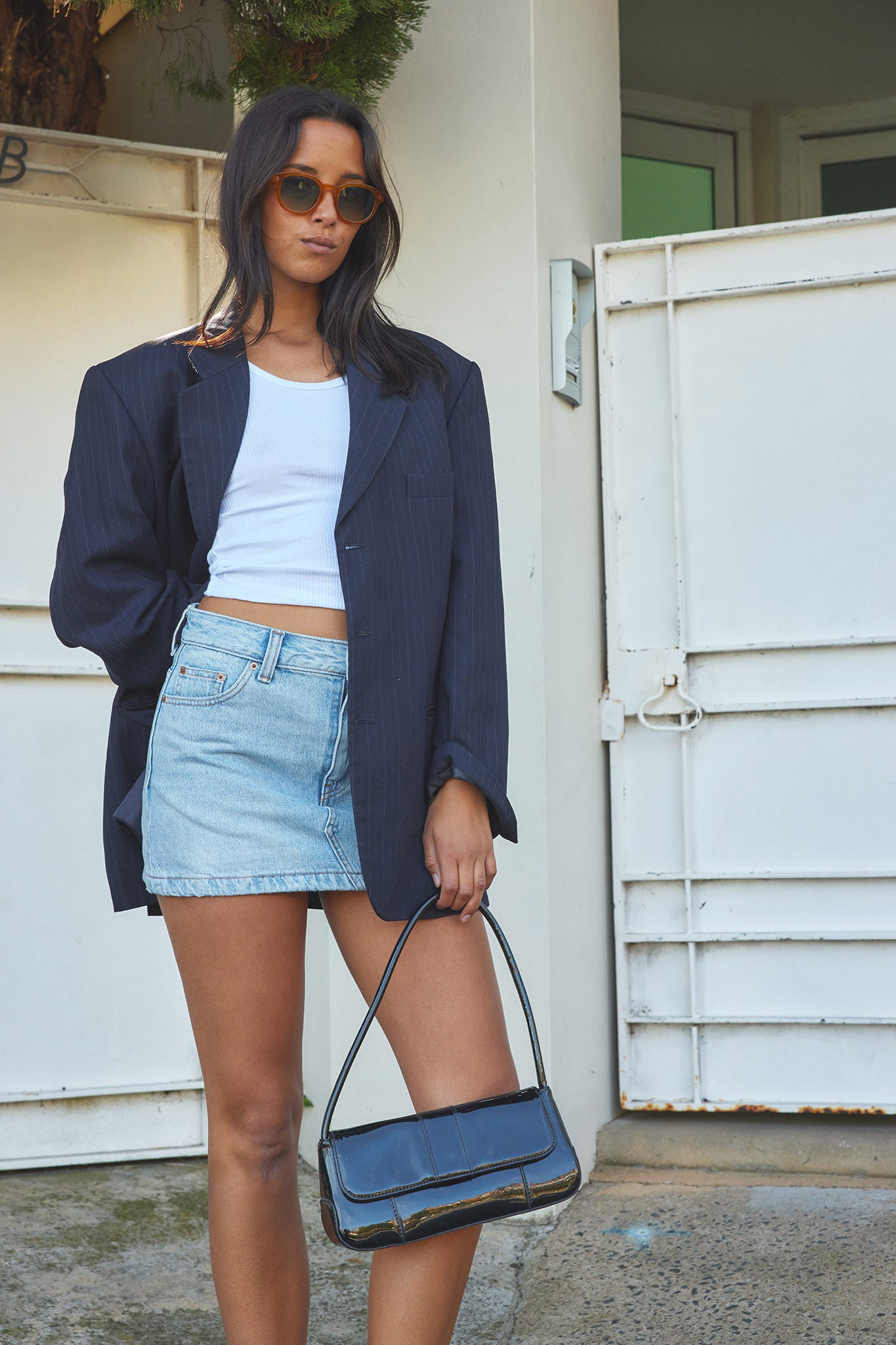 DR DENIM Ziggy Mid Skirt Light Blue-Maymioy