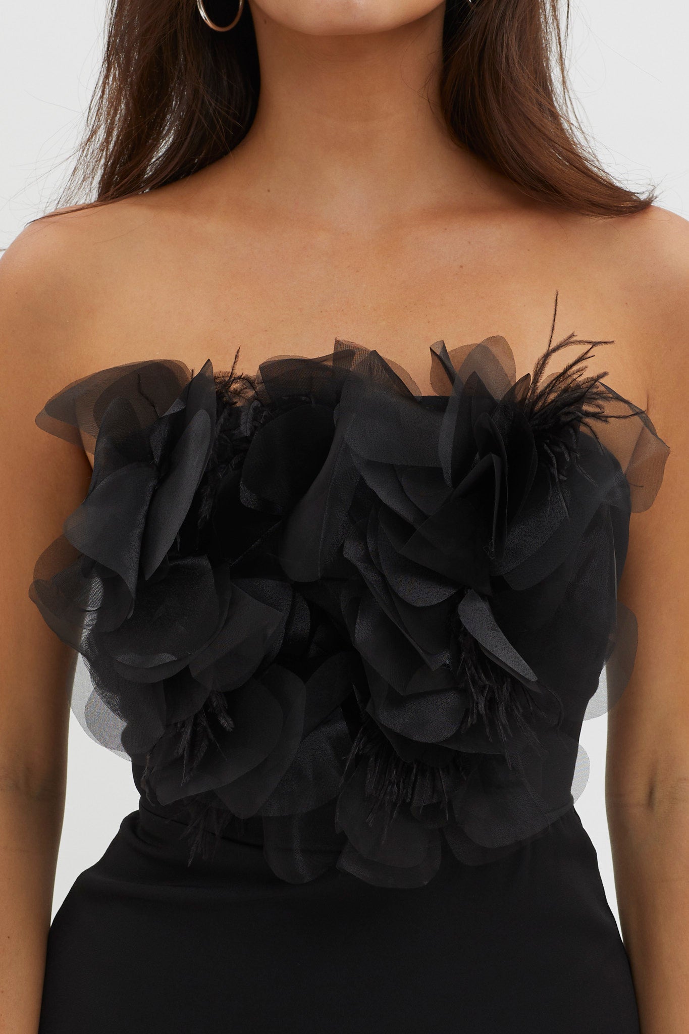Magic At Night Embellished Bodice Dress Black-Maymioy