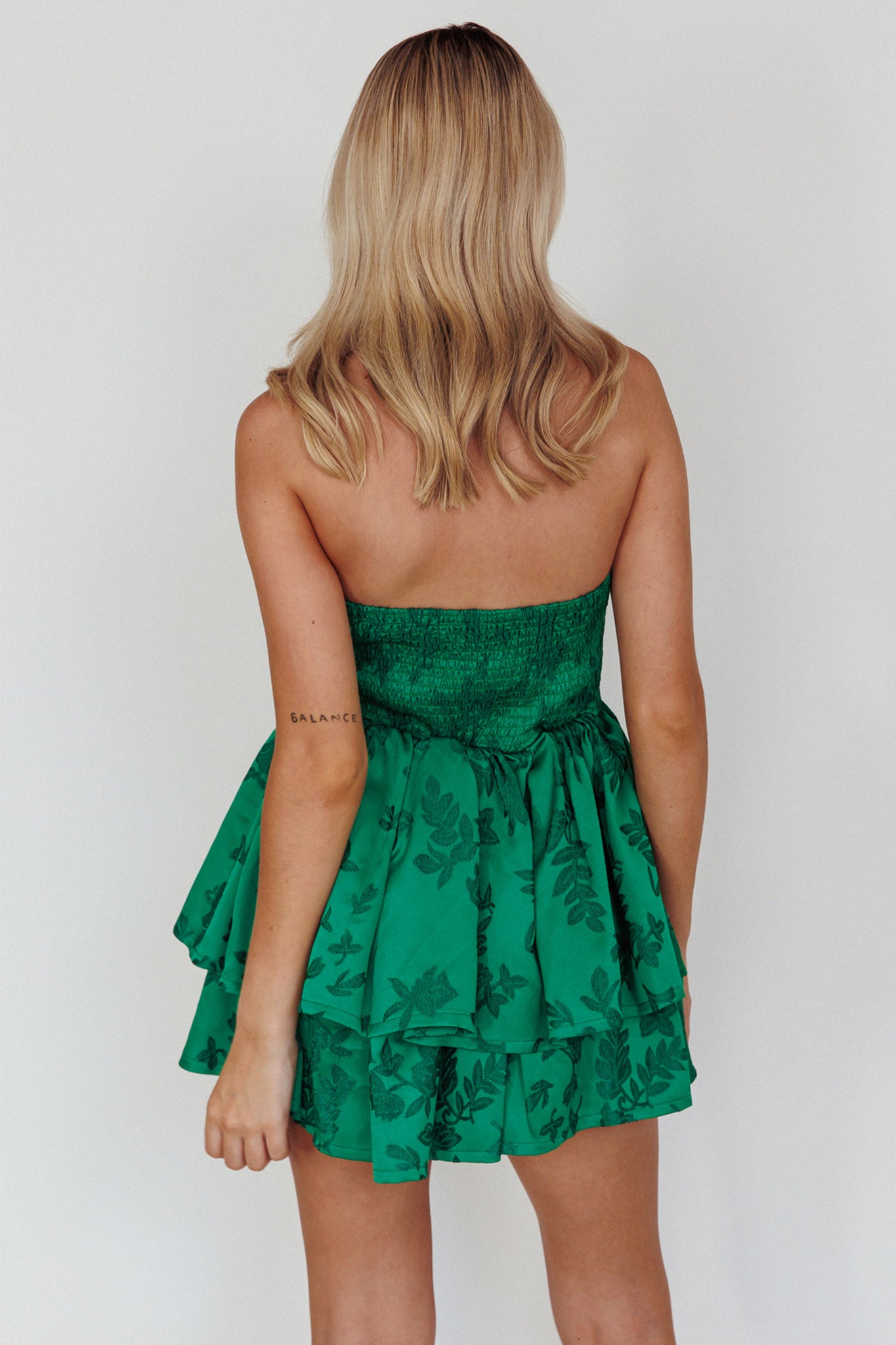 Tylah Keyhole Twist Bust Mini Dress Green-Maymioy