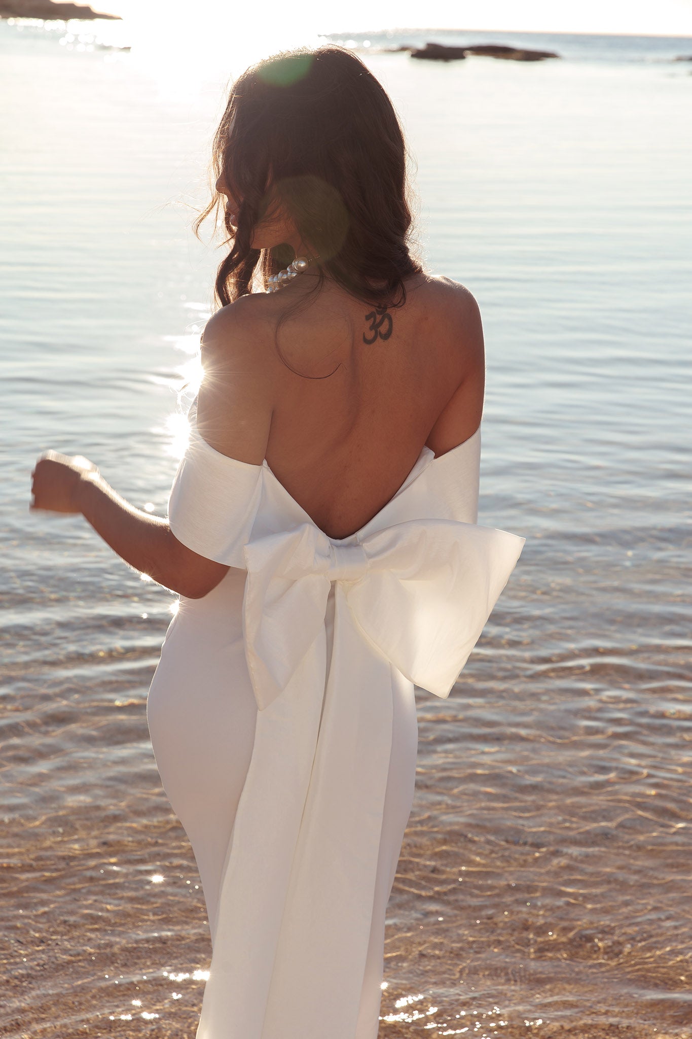 Southern Star Oversized Bow Maxi Dress Ivory-Maymioy