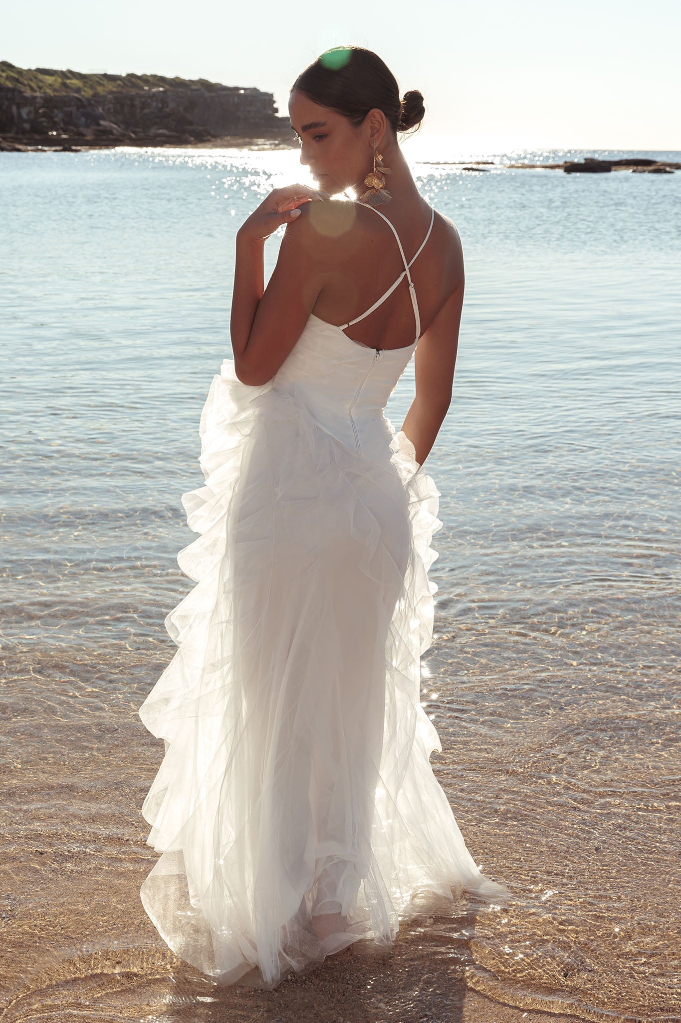 Sun To Me Tulle Maxi Dress Off White-Maymioy
