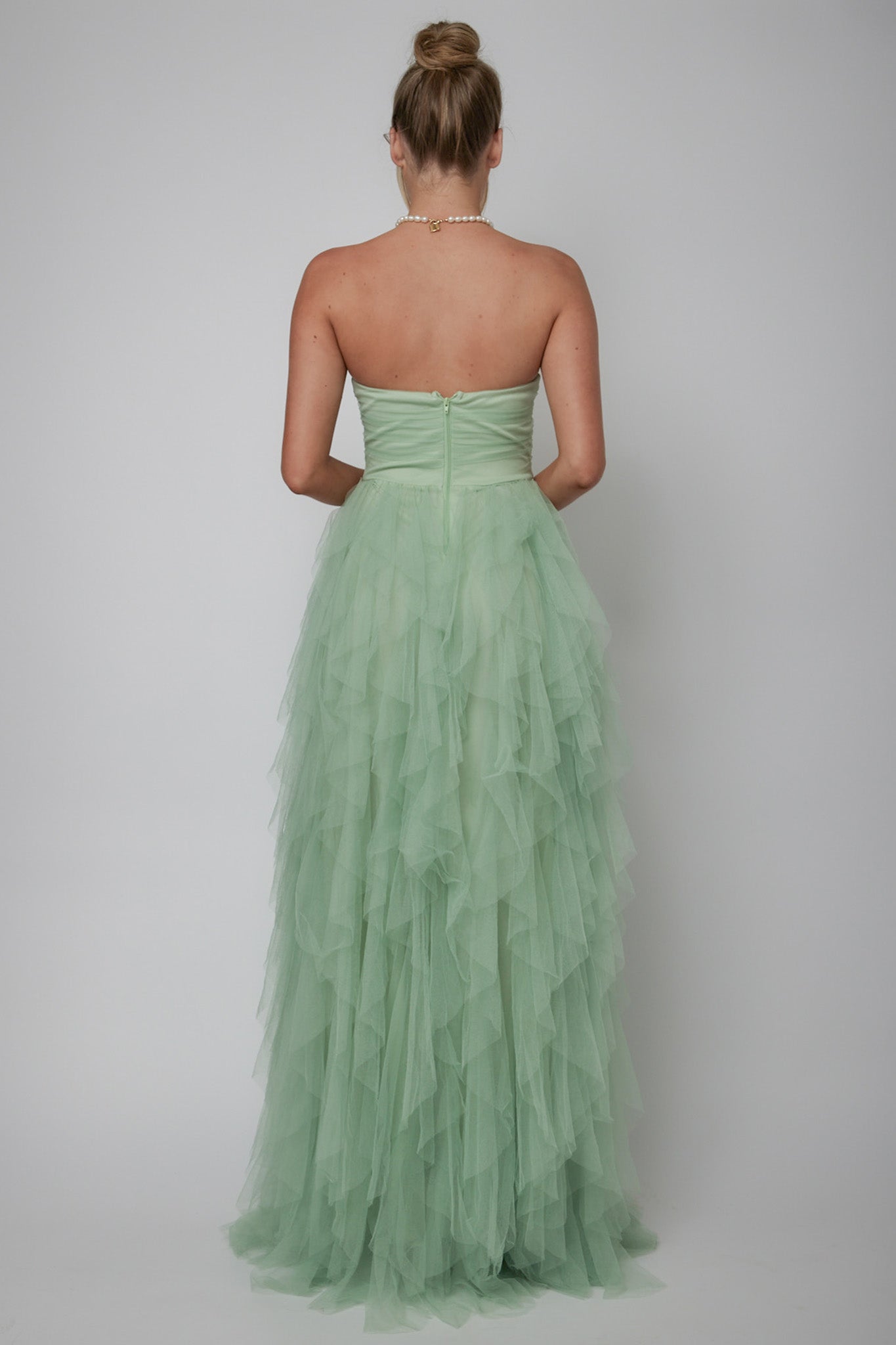 Rori Tulle Cascade Maxi Dress Sage-Maymioy