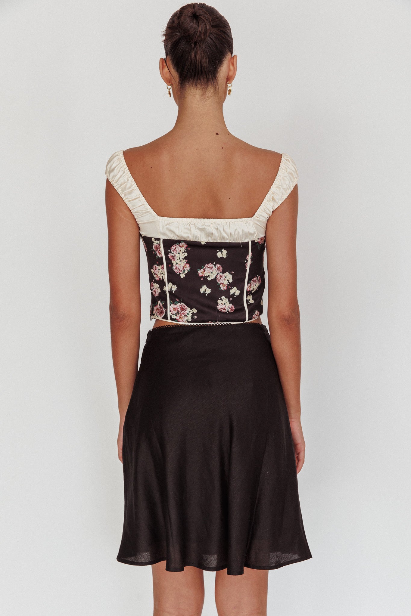Emotional Knee Length Skirt Black-Maymioy