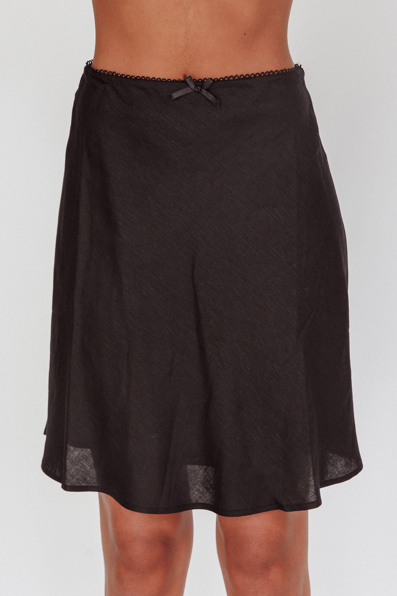 Emotional Knee Length Skirt Black-Maymioy