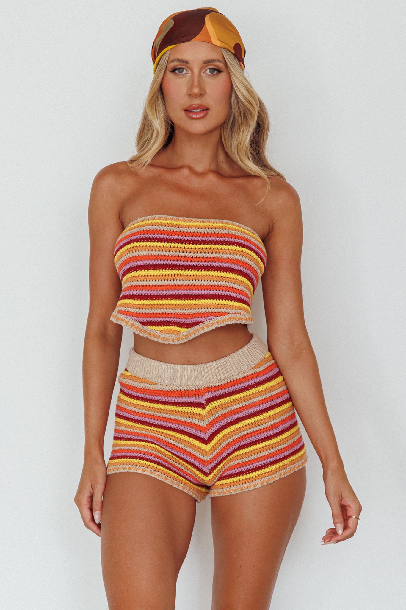 Pacific Knit Shorts Tangerine Mixed-Maymioy