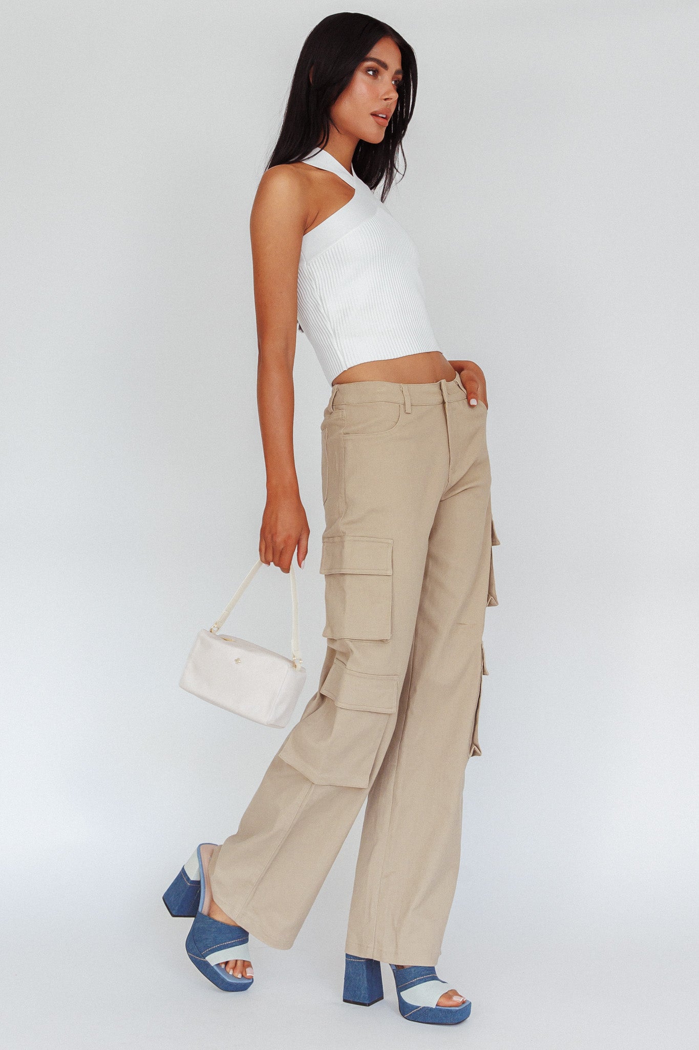 Ulterior Motive Pocket Cargo Pants Taupe-Maymioy