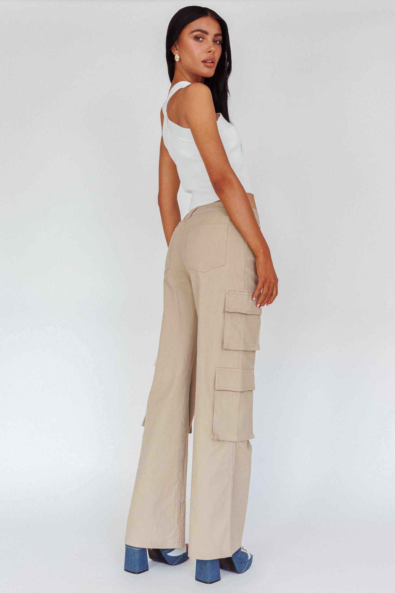 Ulterior Motive Pocket Cargo Pants Taupe-Maymioy